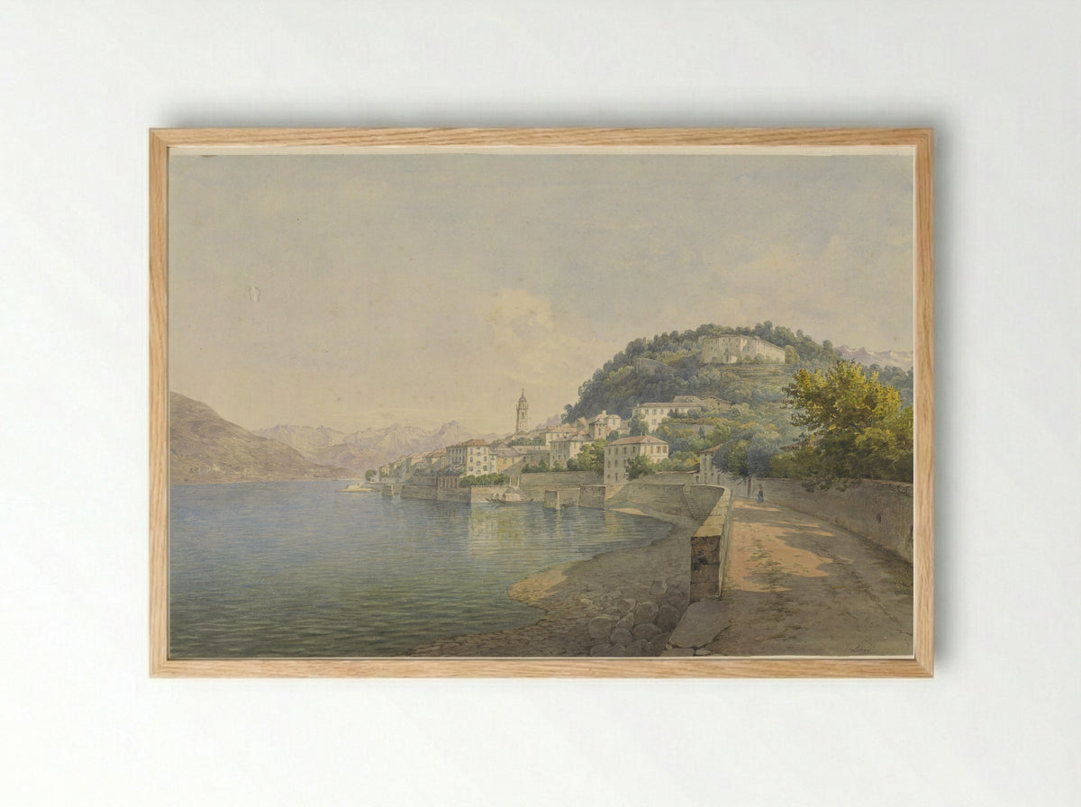 Bellagio on Lake Como - Károly Lajos Libay - Framed Print Wood