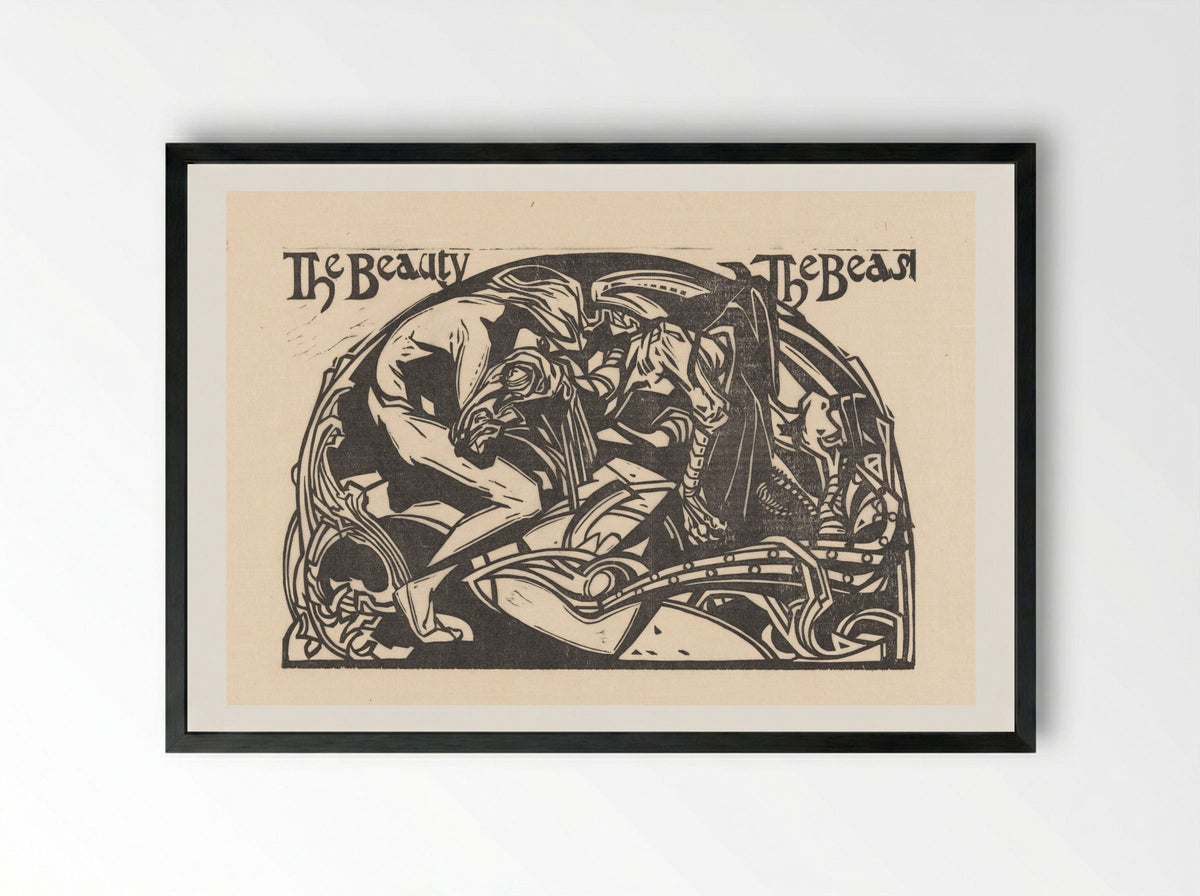 Belle en het Beest - Johannes Josephus Aarts - Framed Print Black