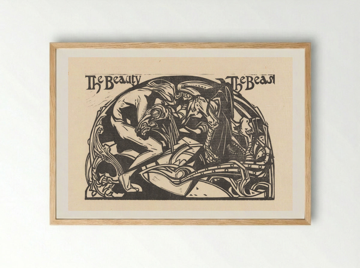 Belle en het Beest - Johannes Josephus Aarts - Framed Print Wood