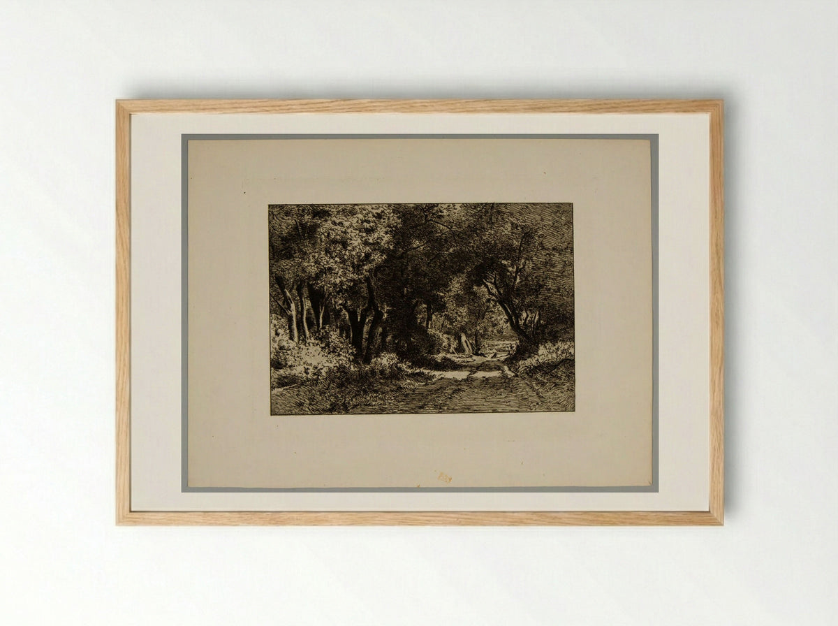 Below the Wood - Charles-Émile Jacque - Framed Print Wood
