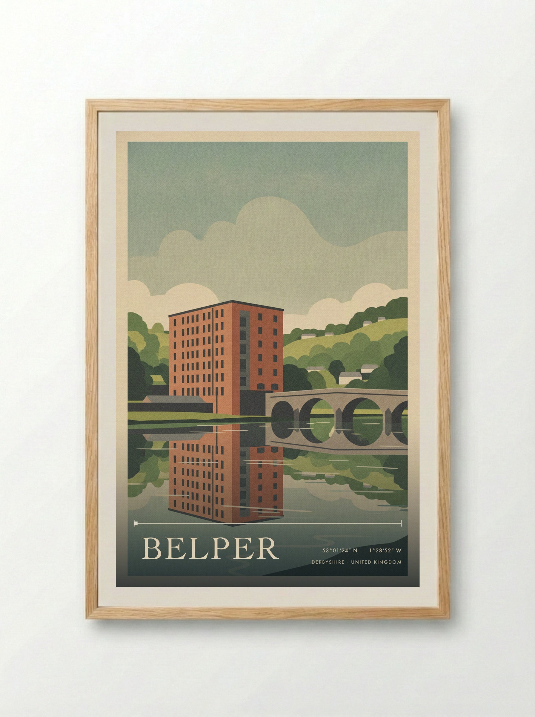Belper Derbyshire United Kingdom Travel Poster - Framed Print Wood