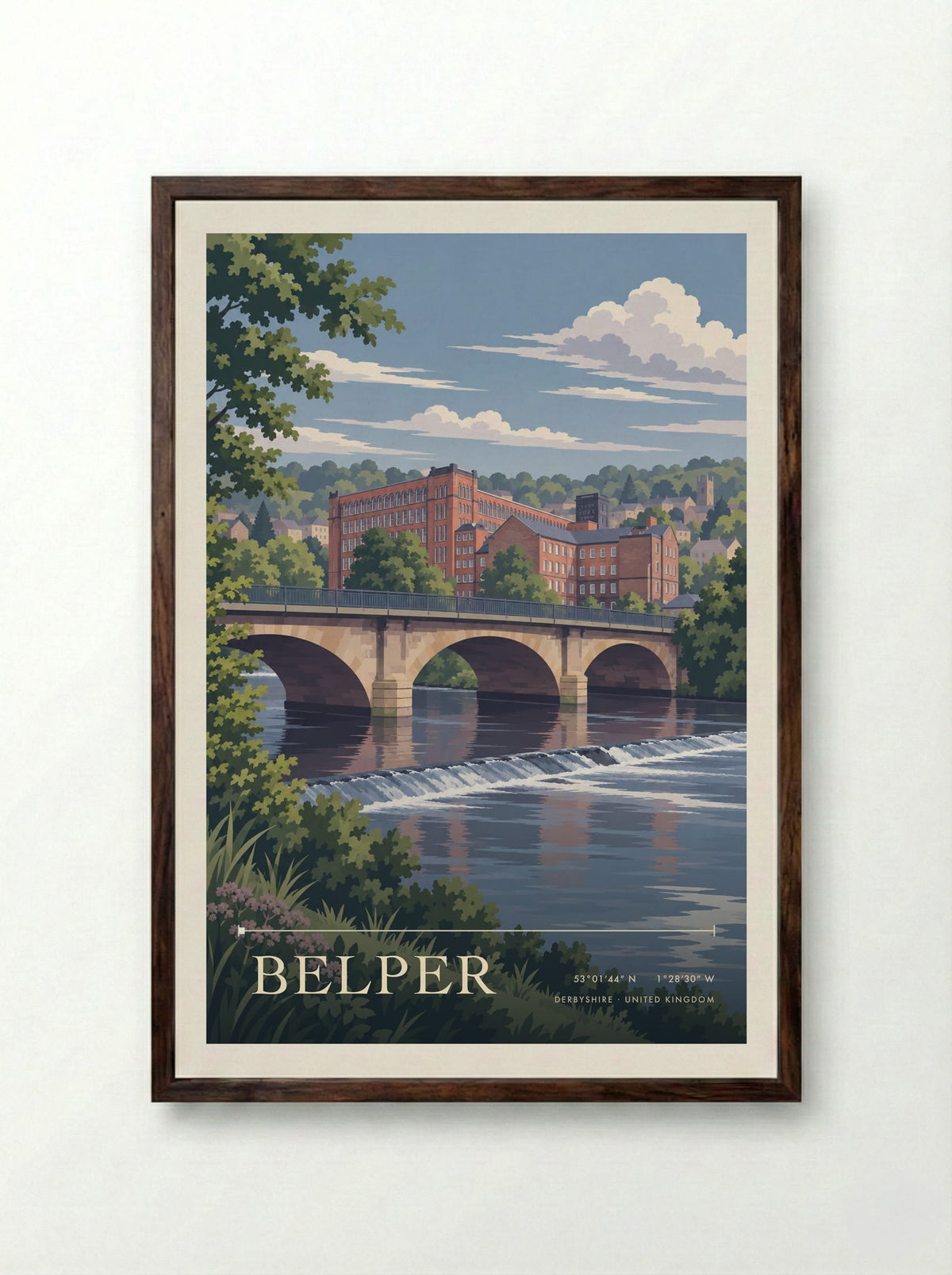 Belper, Derbyshire | Travel Poster - Framed Print Dark Wood