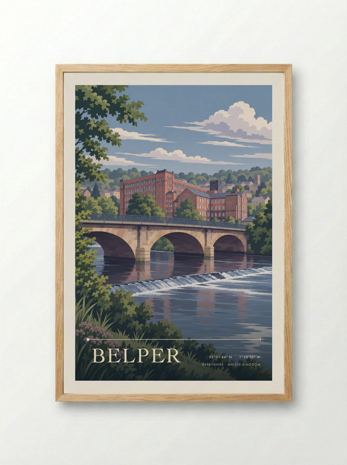 Belper, Derbyshire | Travel Poster - Framed Print Wood
