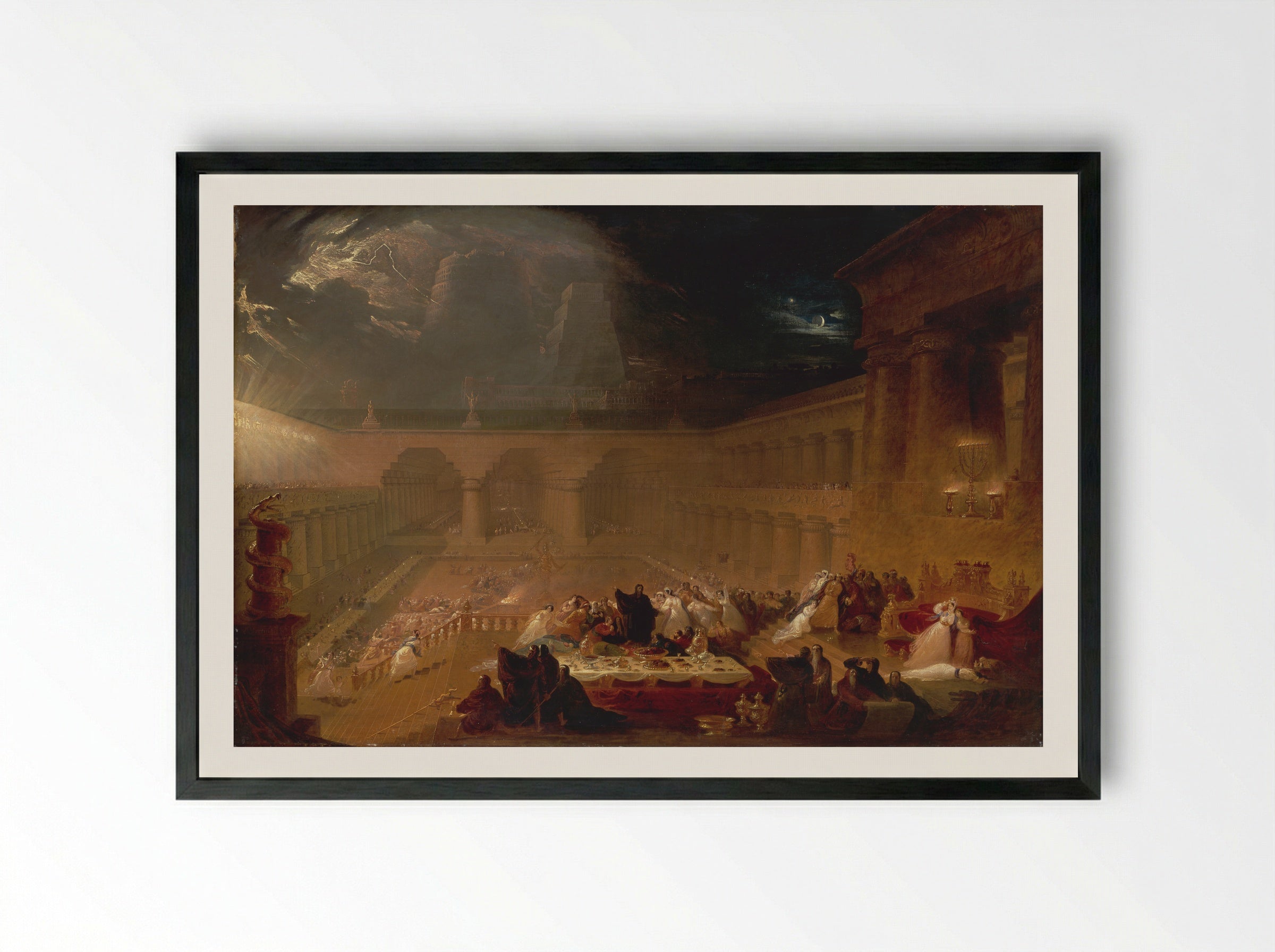 Belshazzar's Feast - John Martin - Framed Print Black