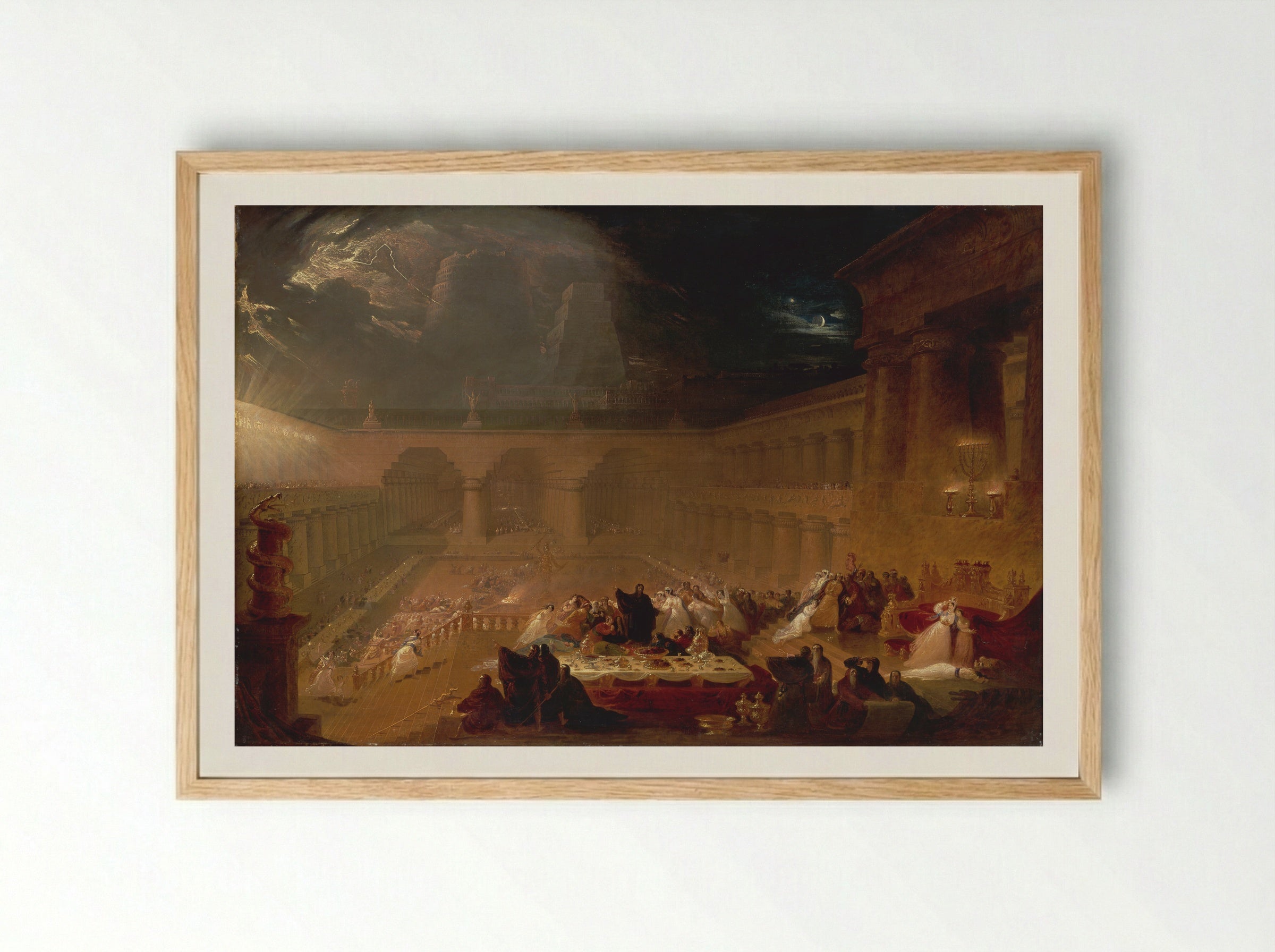 Belshazzar's Feast - John Martin - Framed Print Wood