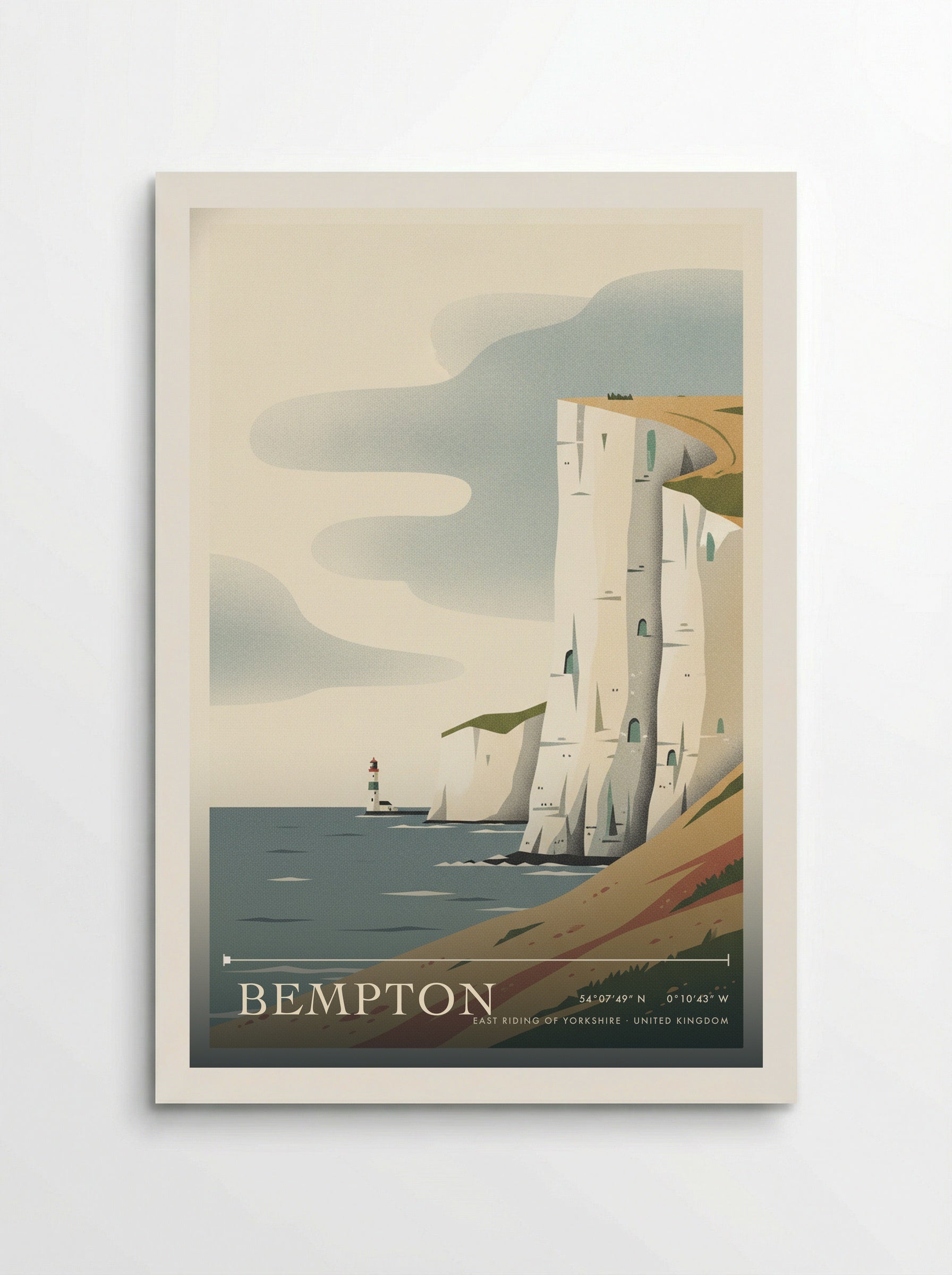 Bempton East Riding of Yorkshire United Kingdom Travel Poster - Poster