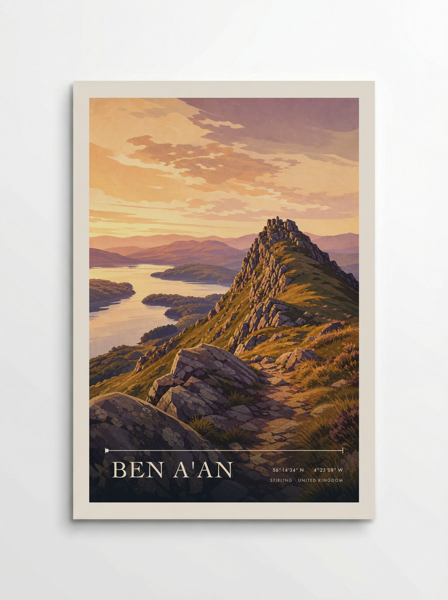 Ben A'an Stirling United Kingdom Travel Poster - Poster