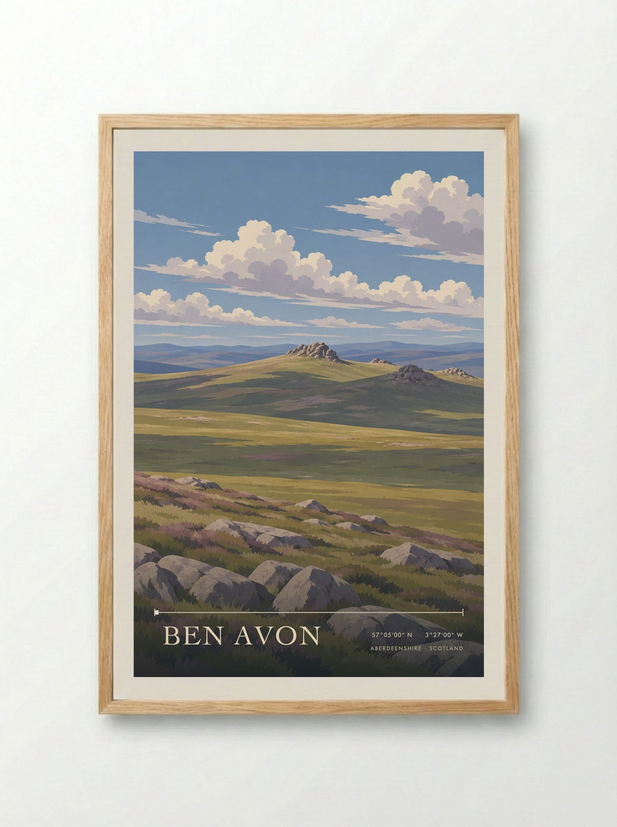 Ben Avon, Aberdeenshire | Travel Poster - Framed Print Wood