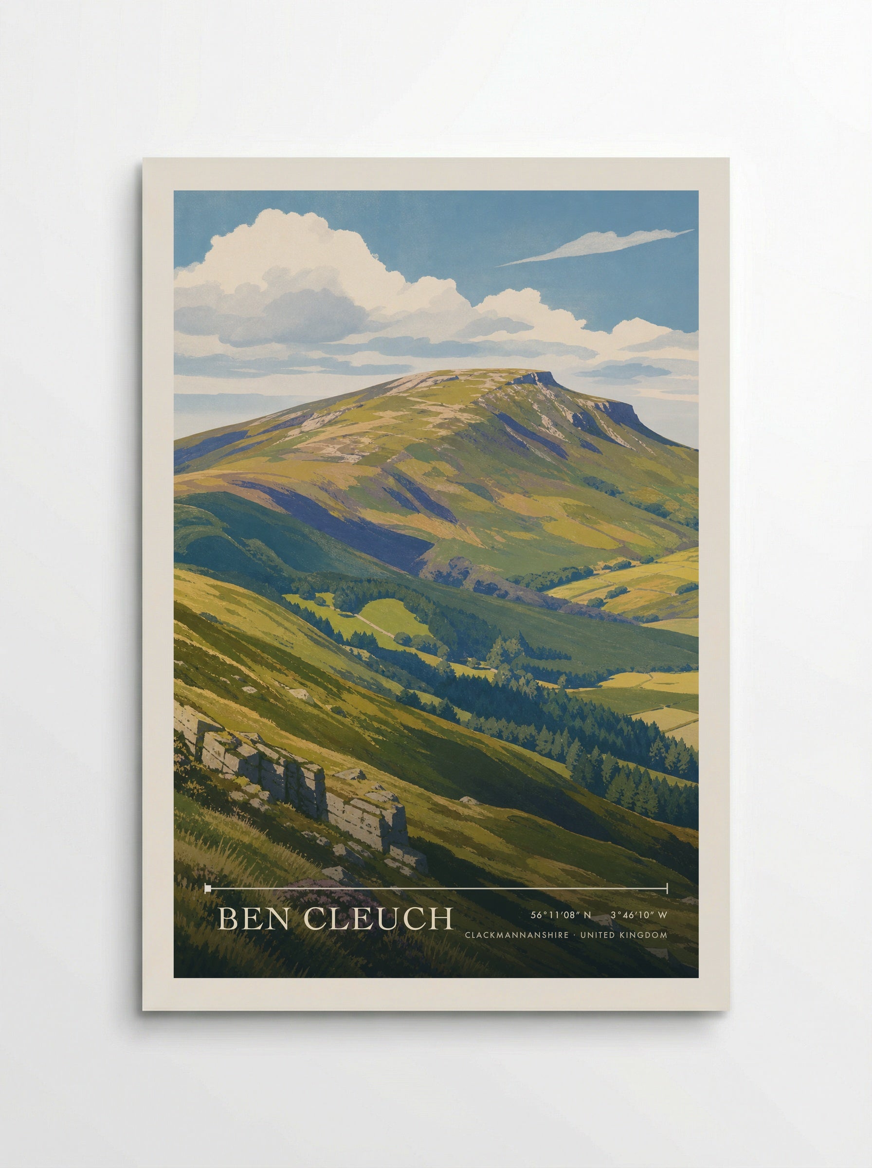 Ben Cleuch Clackmannanshire United Kingdom Travel Poster - Poster