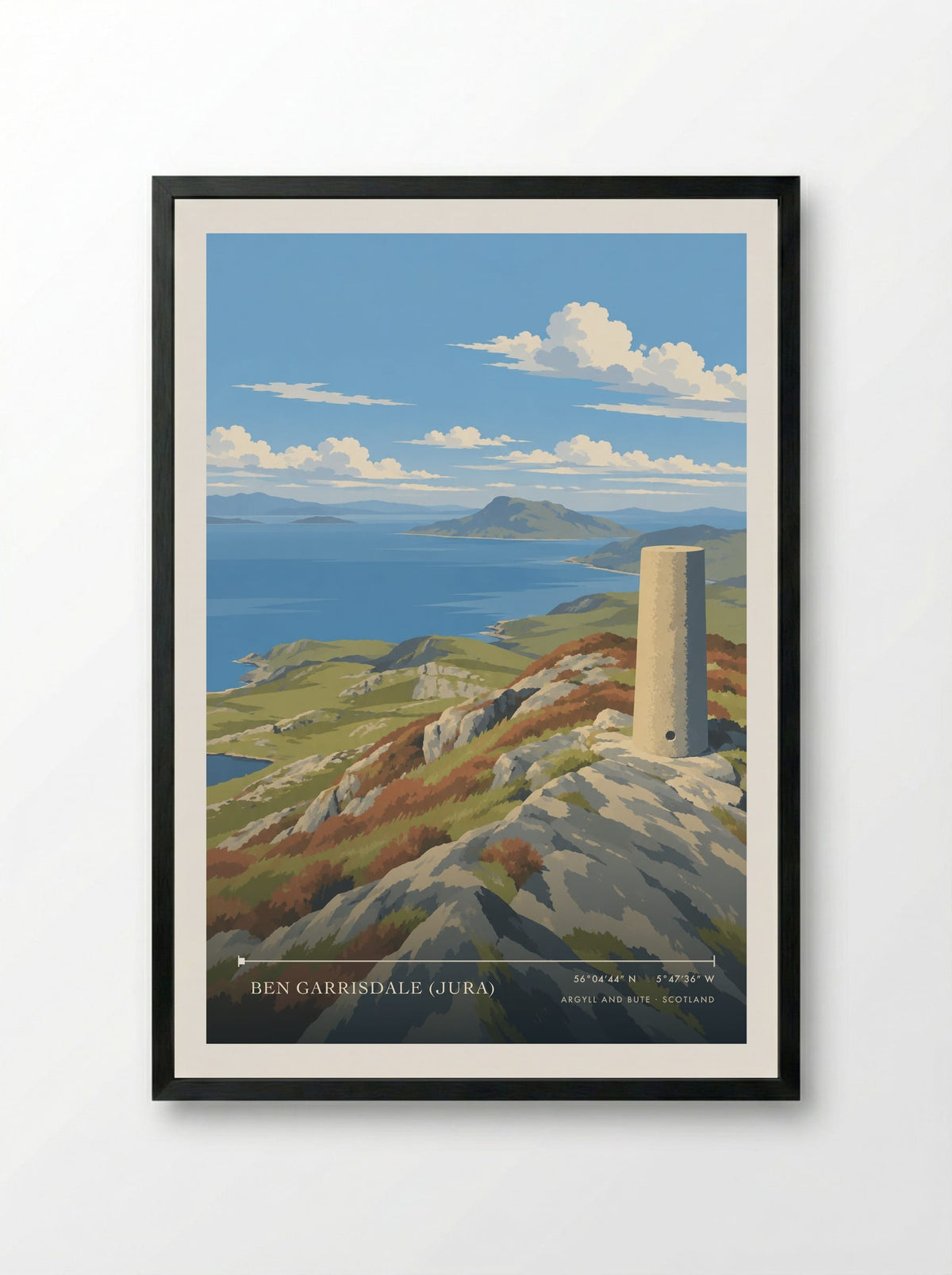 Ben Garrisdale (Jura), Argyll and Bute | Travel Poster - Framed Print Black