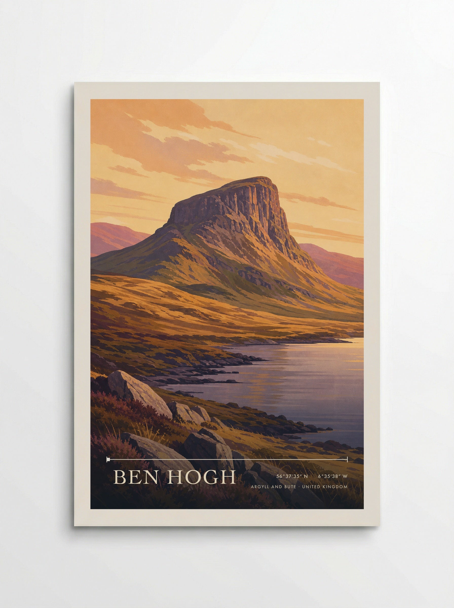 Ben Hogh Argyll and Bute United Kingdom Travel Poster - Poster