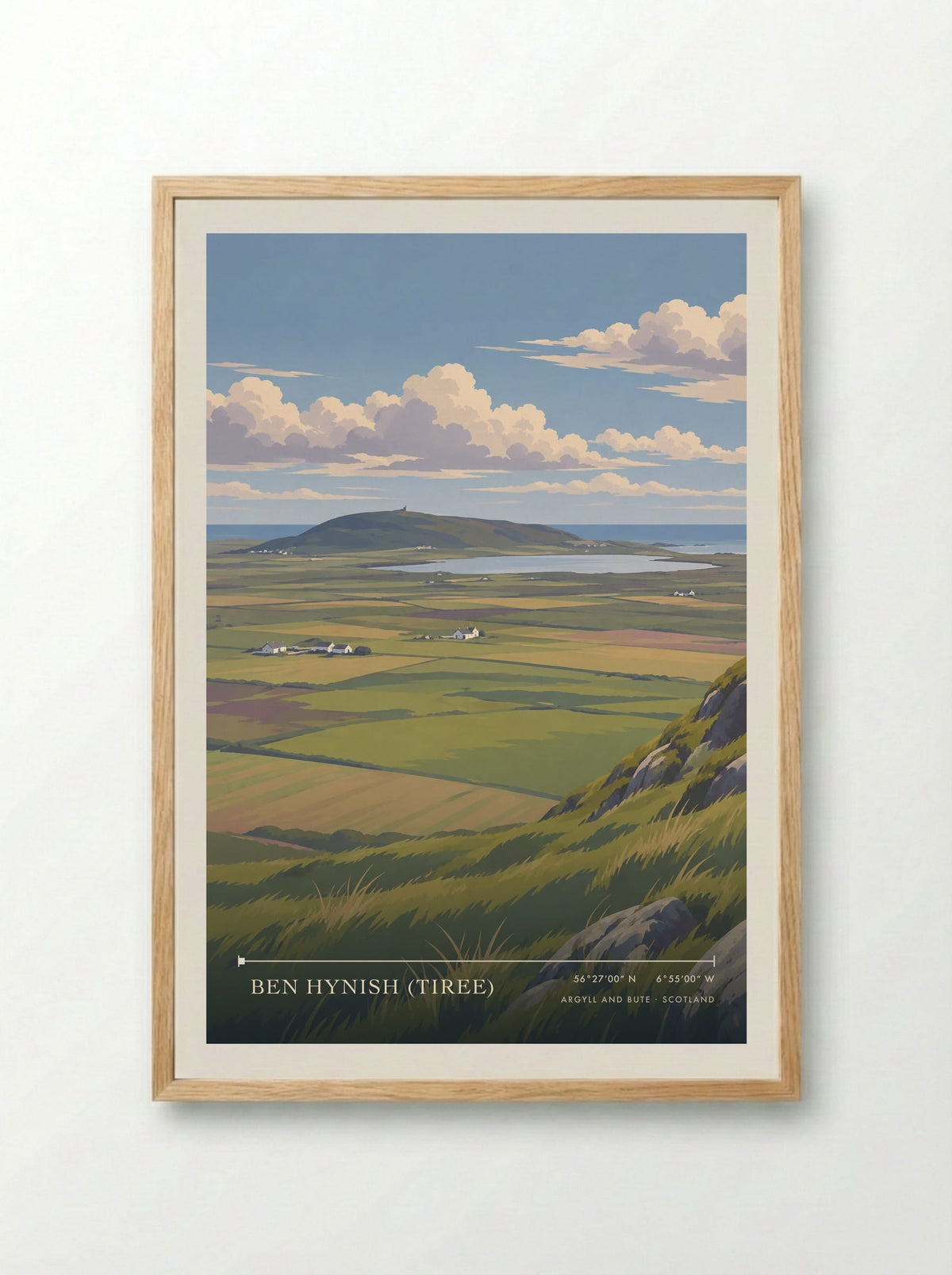 Ben Hynish (Tiree), Argyll and Bute | Travel Poster - Framed Print Wood
