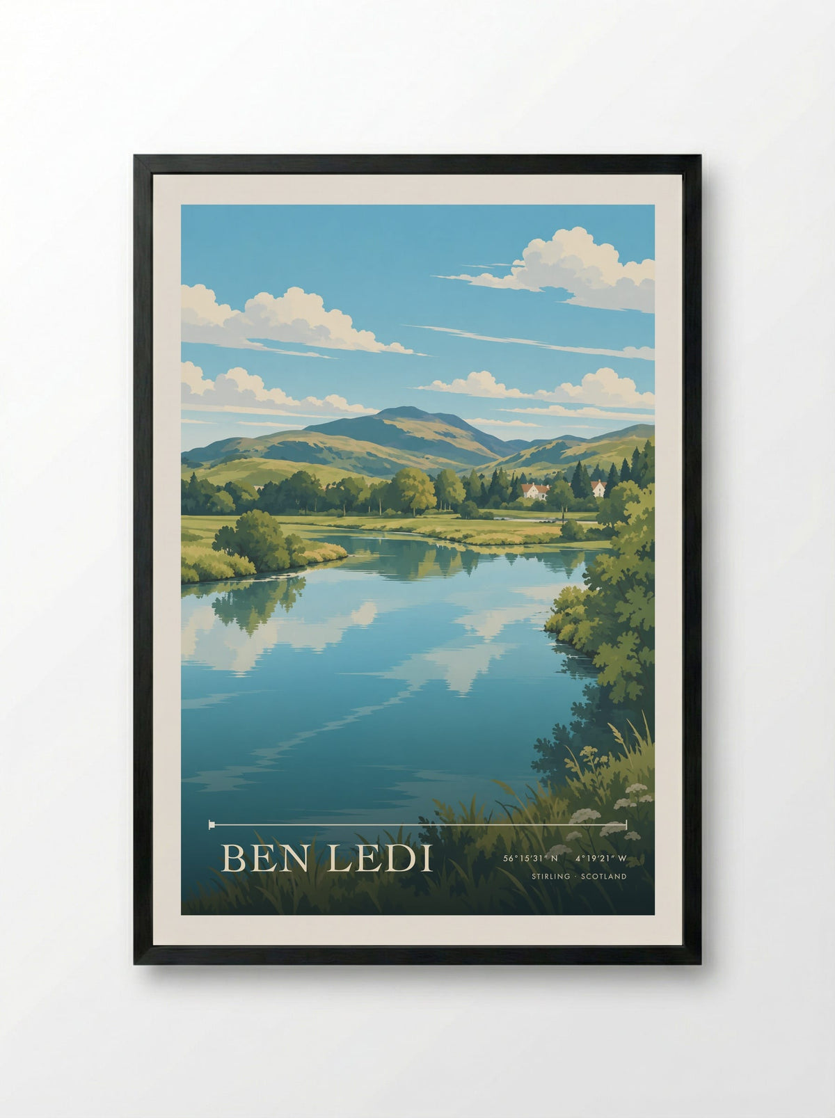 Ben Ledi, Stirling | Travel Poster - Framed Print Black