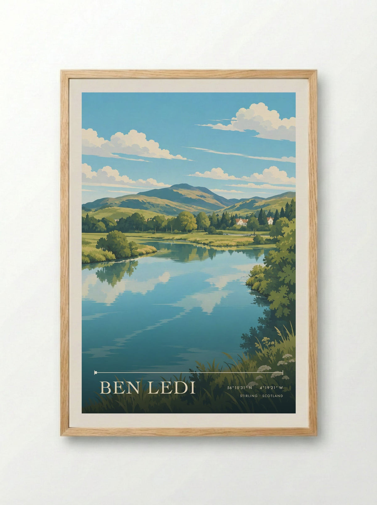 Ben Ledi, Stirling | Travel Poster - Framed Print Wood