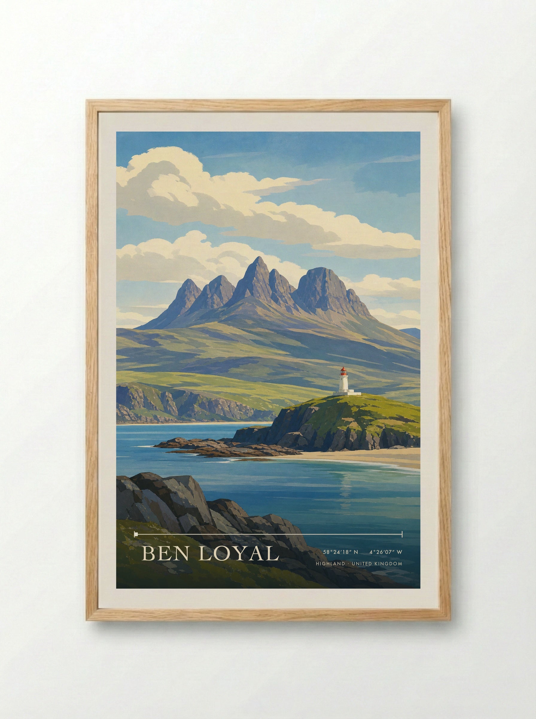 Ben Loyal Highland United Kingdom Travel Poster - Framed Print Wood