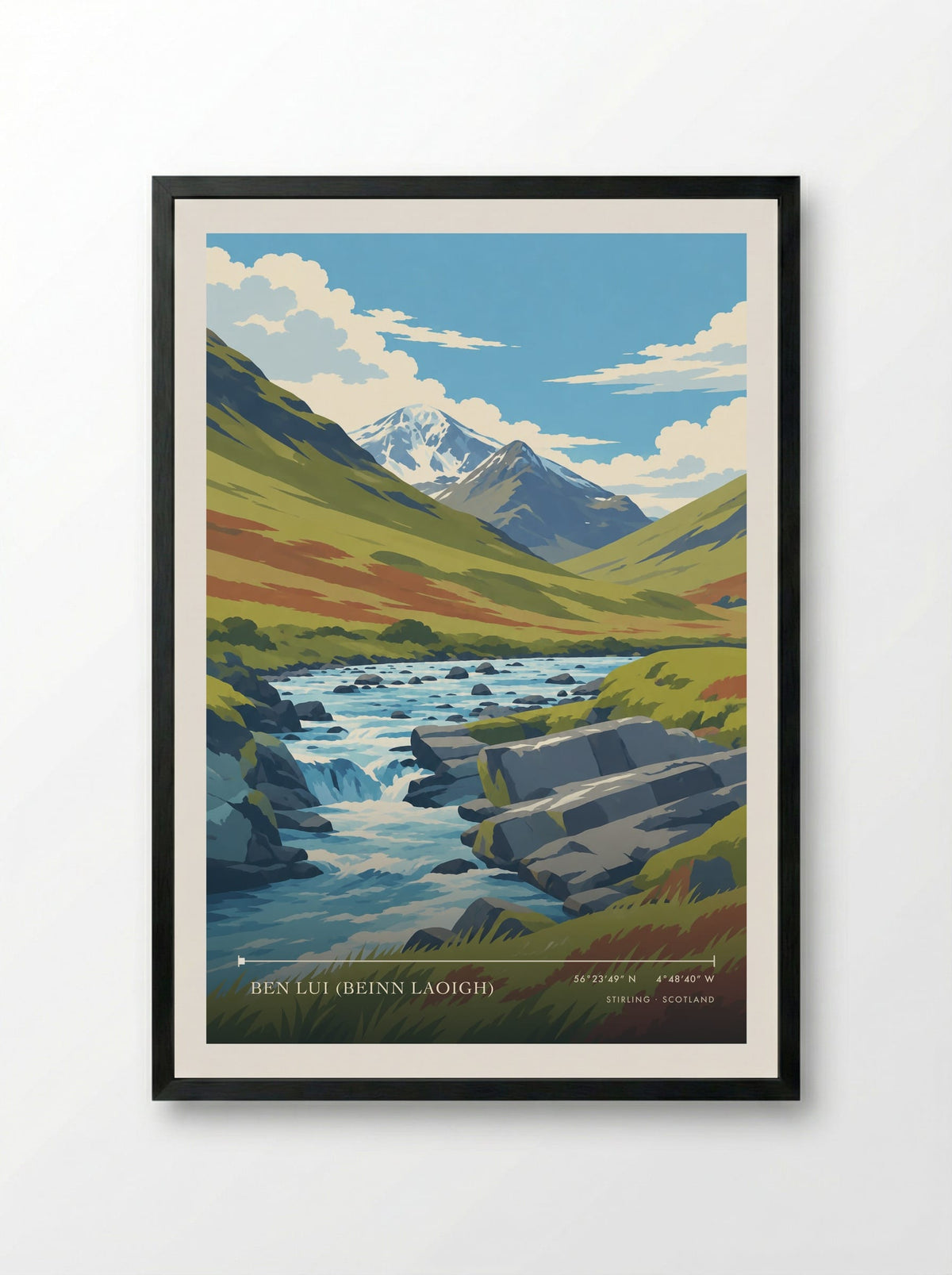 Ben Lui (Beinn Laoigh), Stirling | Travel Poster - Framed Print Black