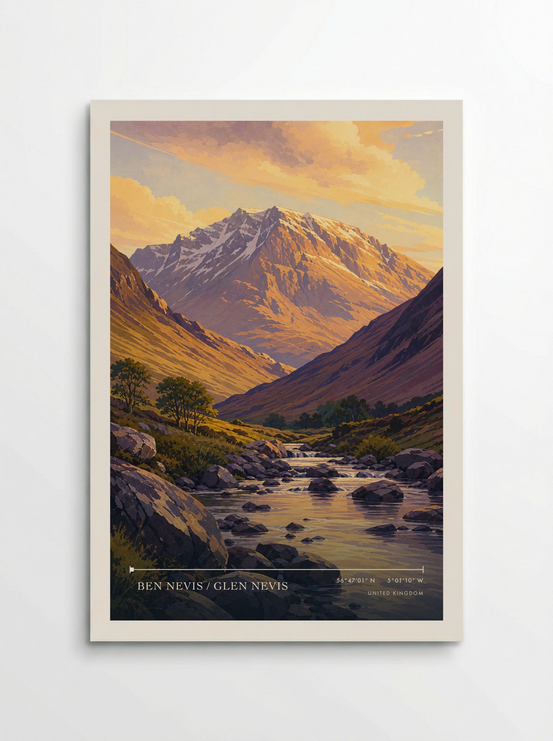 Ben Nevis / Glen Nevis United Kingdom Travel Poster - Poster