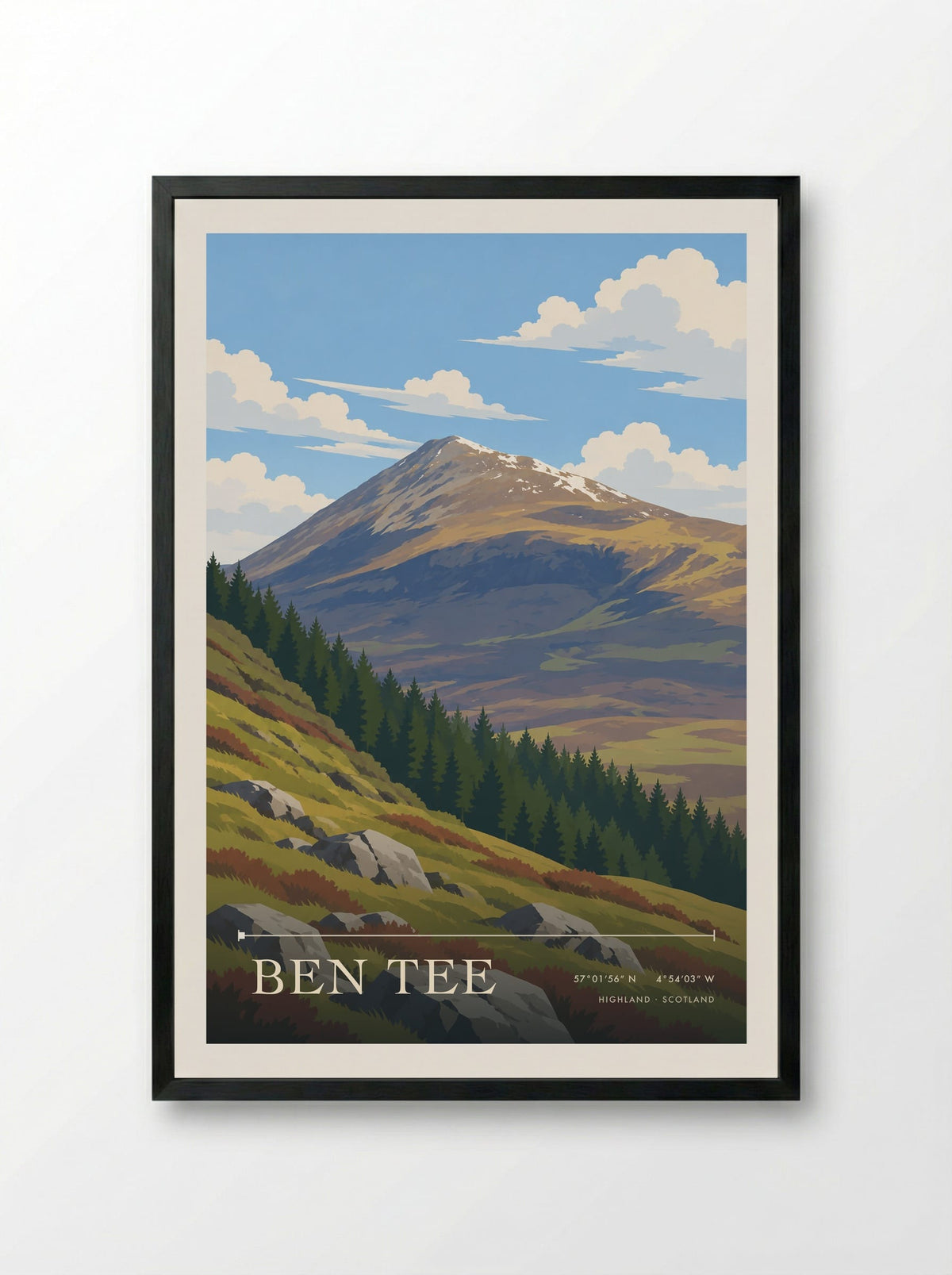 Ben Tee, Highland | Travel Poster - Framed Print Black