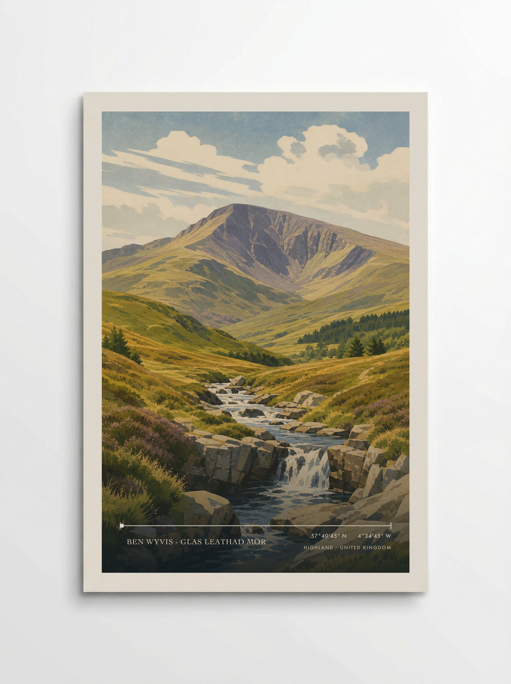 Ben Wyvis - Glas Leathad Mor Highland United Kingdom Travel Poster - Poster