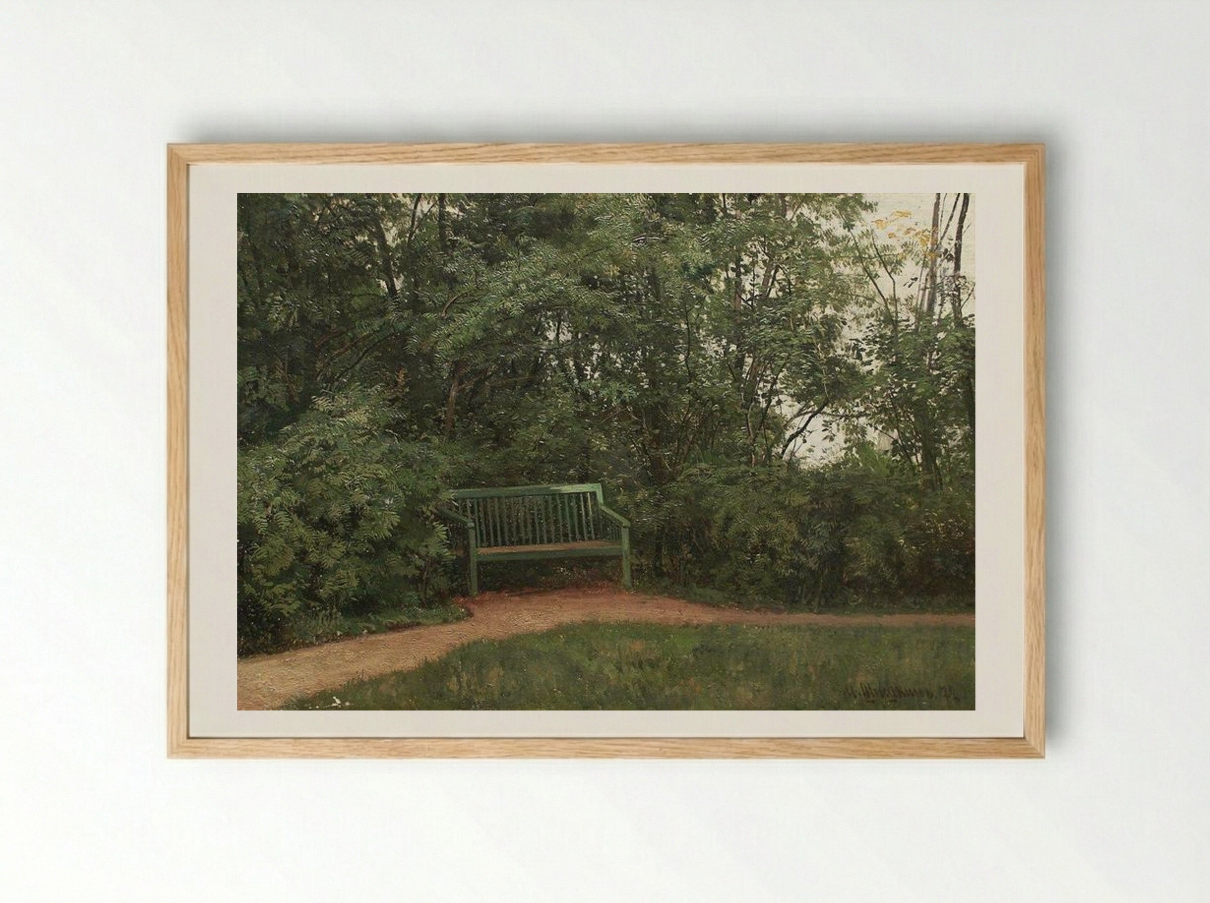 Bench in the Park - Ivan Shishkin - Framed Print Wood