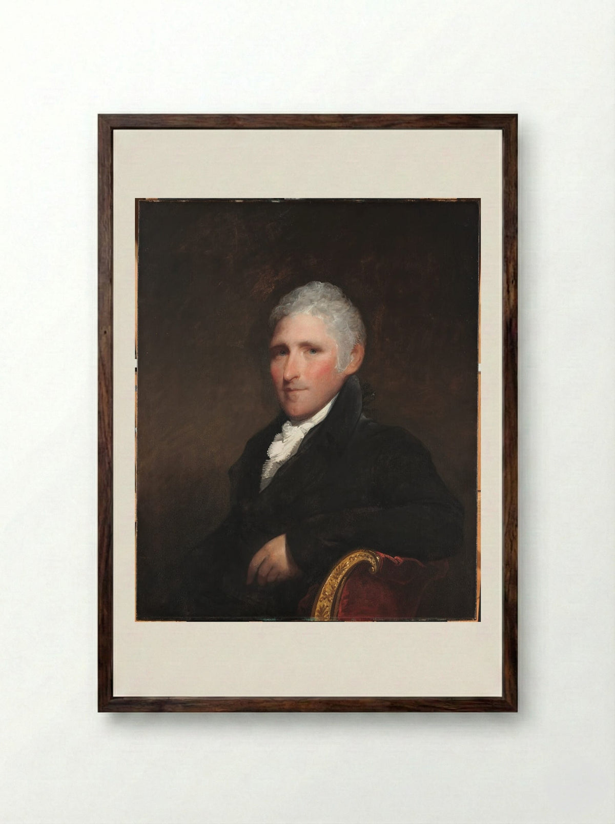 Benjamin Bussey - Gilbert Stuart - Framed Print Dark Wood