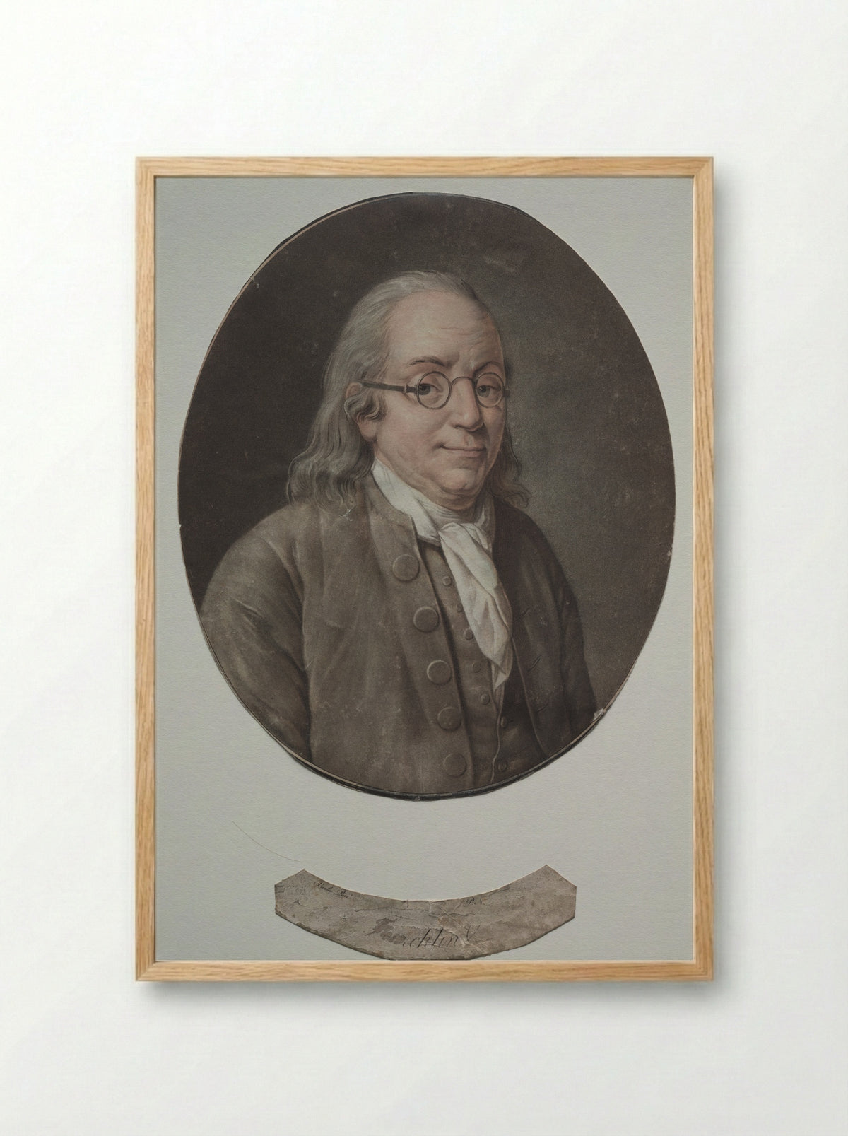 Benjamin Franklin - Pierre Michel Alix - Framed Print Wood