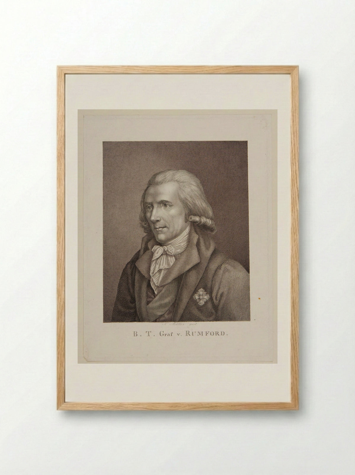 Benjamin Thompson, Count Rumford - Johann Friedrich Wilhelm Müller - Framed Print Wood