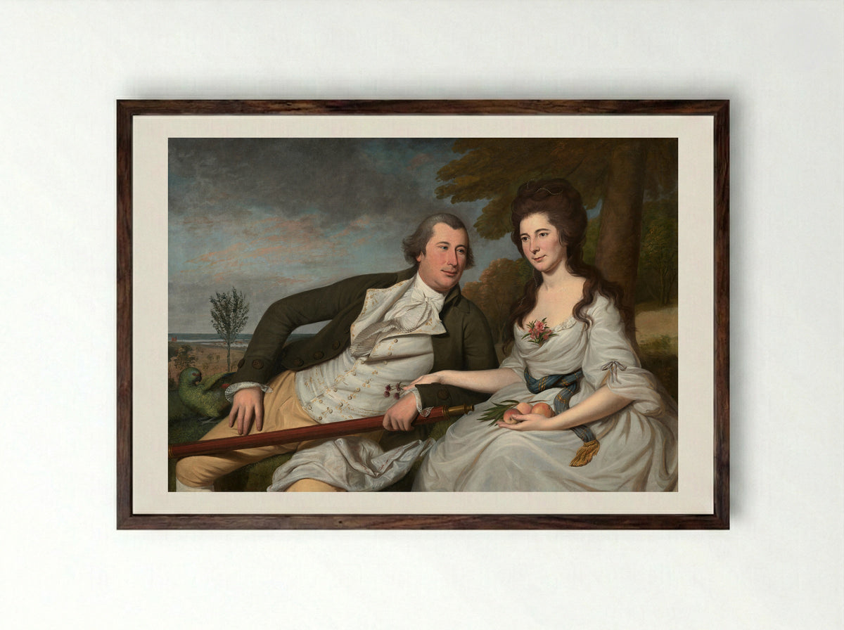 Benjamin and Eleanor Ridgley Laming - Charles Willson Peale - Framed Print Dark Wood