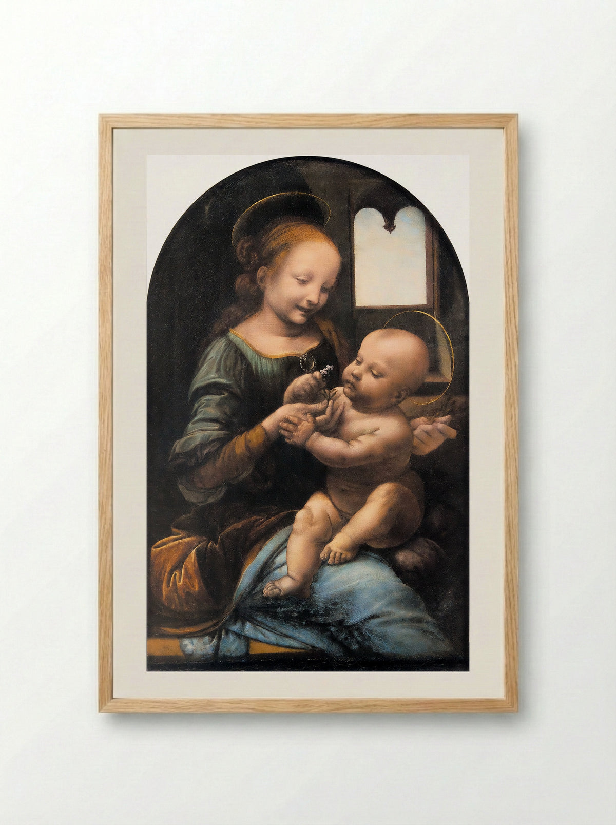 Benois Madonna - Leonardo da Vinci - Framed Print Wood