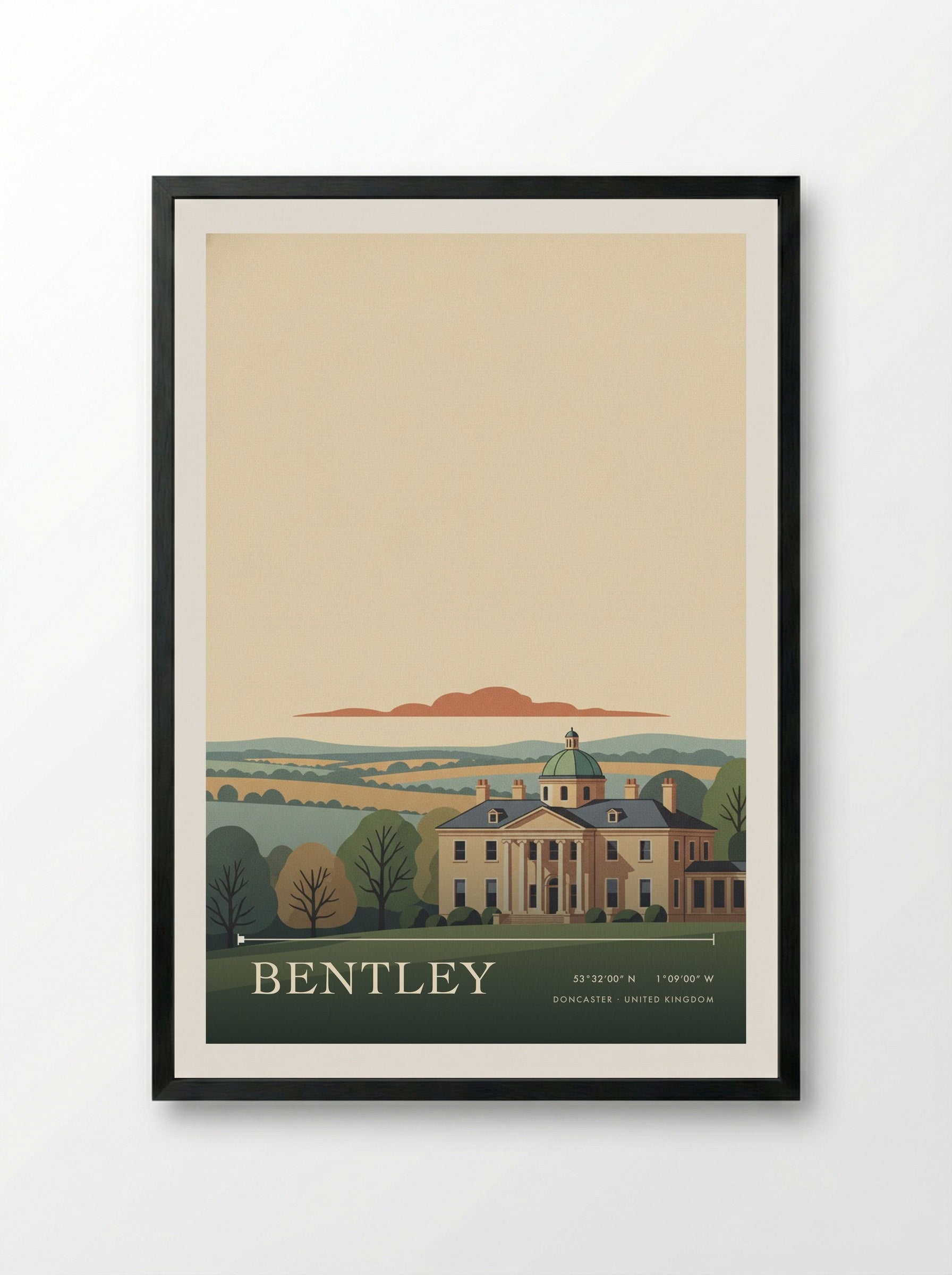 Bentley Doncaster United Kingdom Travel Poster - Framed Print Black