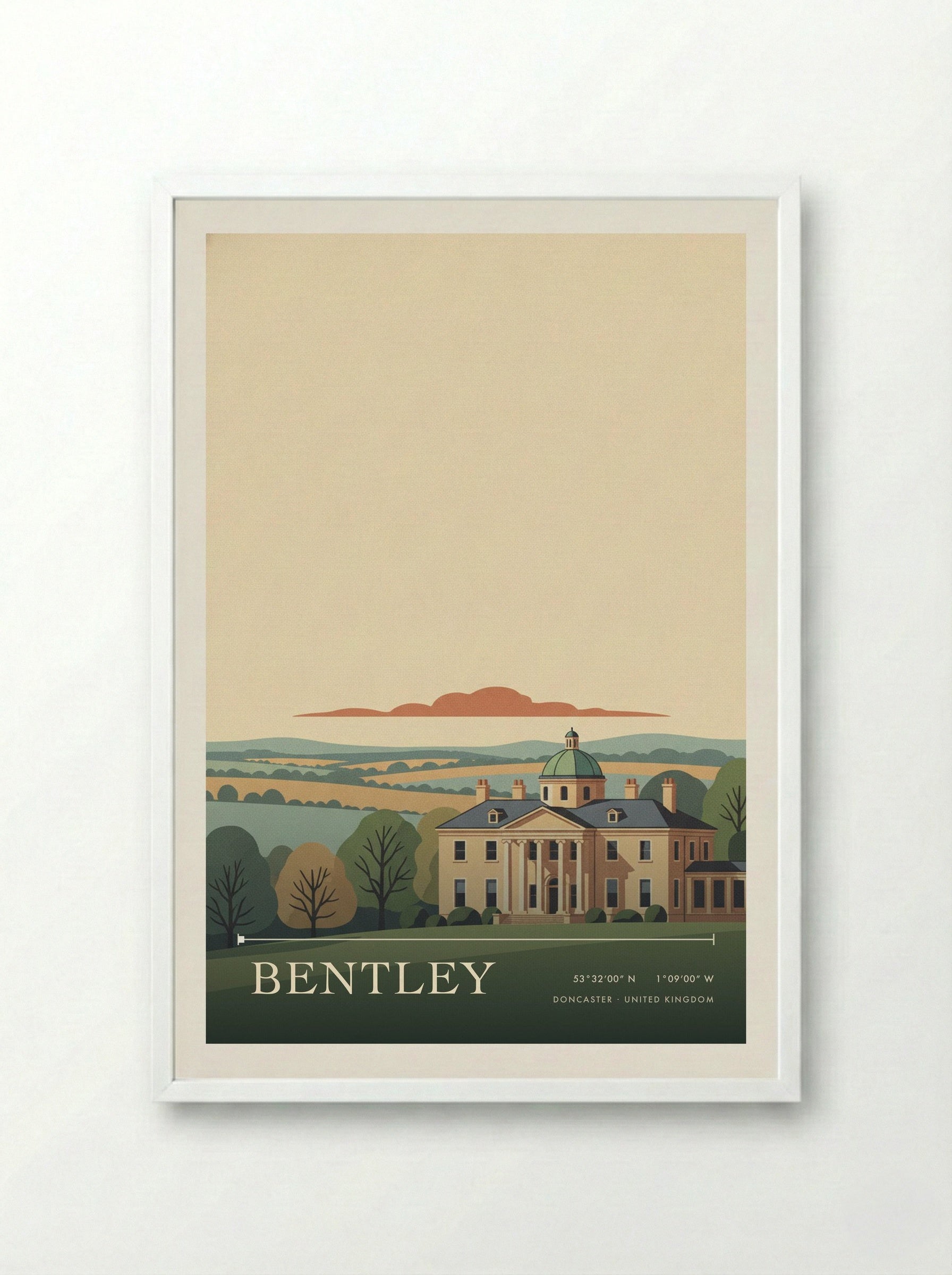Bentley Doncaster United Kingdom Travel Poster - Framed Print White