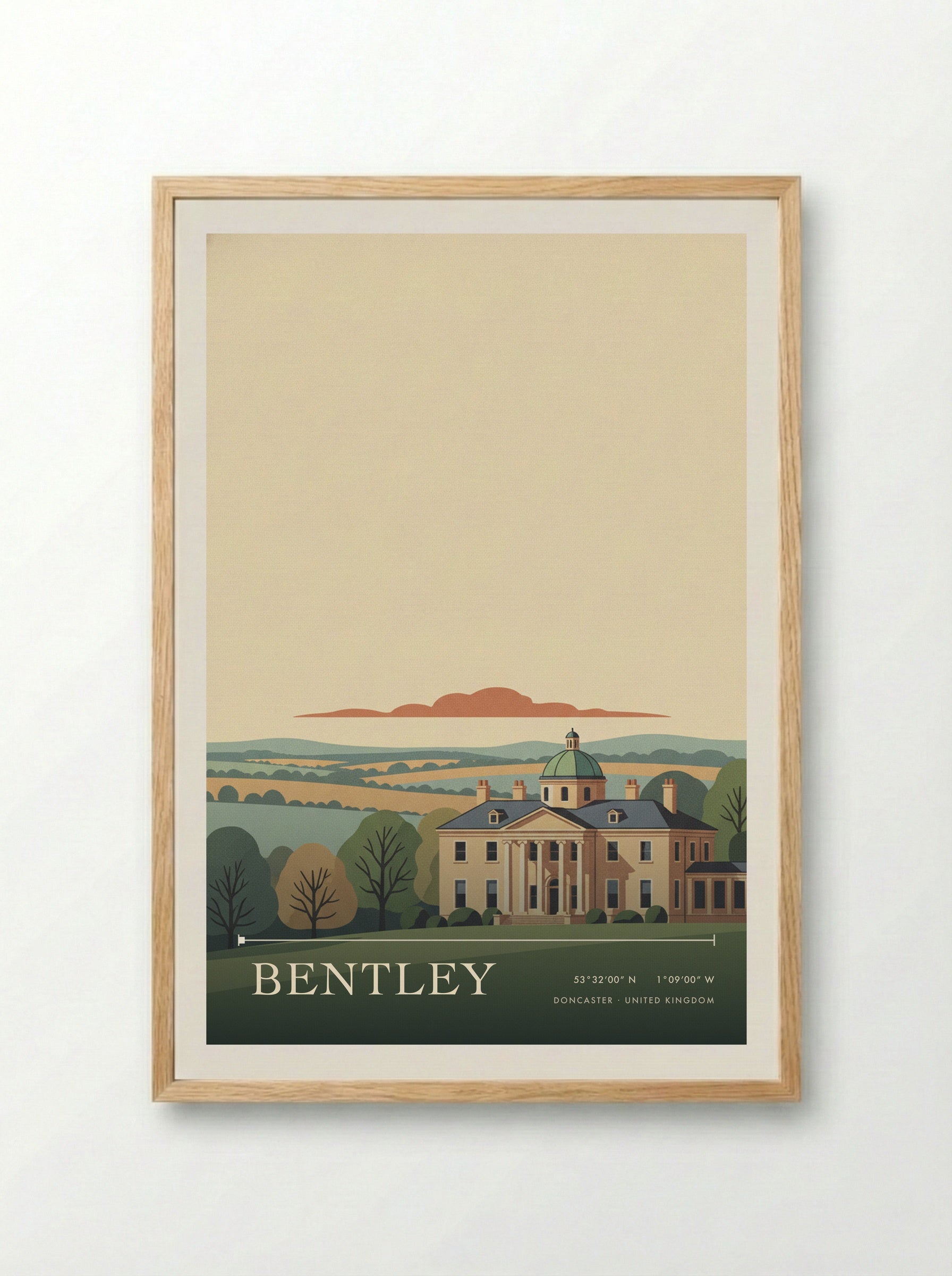 Bentley Doncaster United Kingdom Travel Poster - Framed Print Wood
