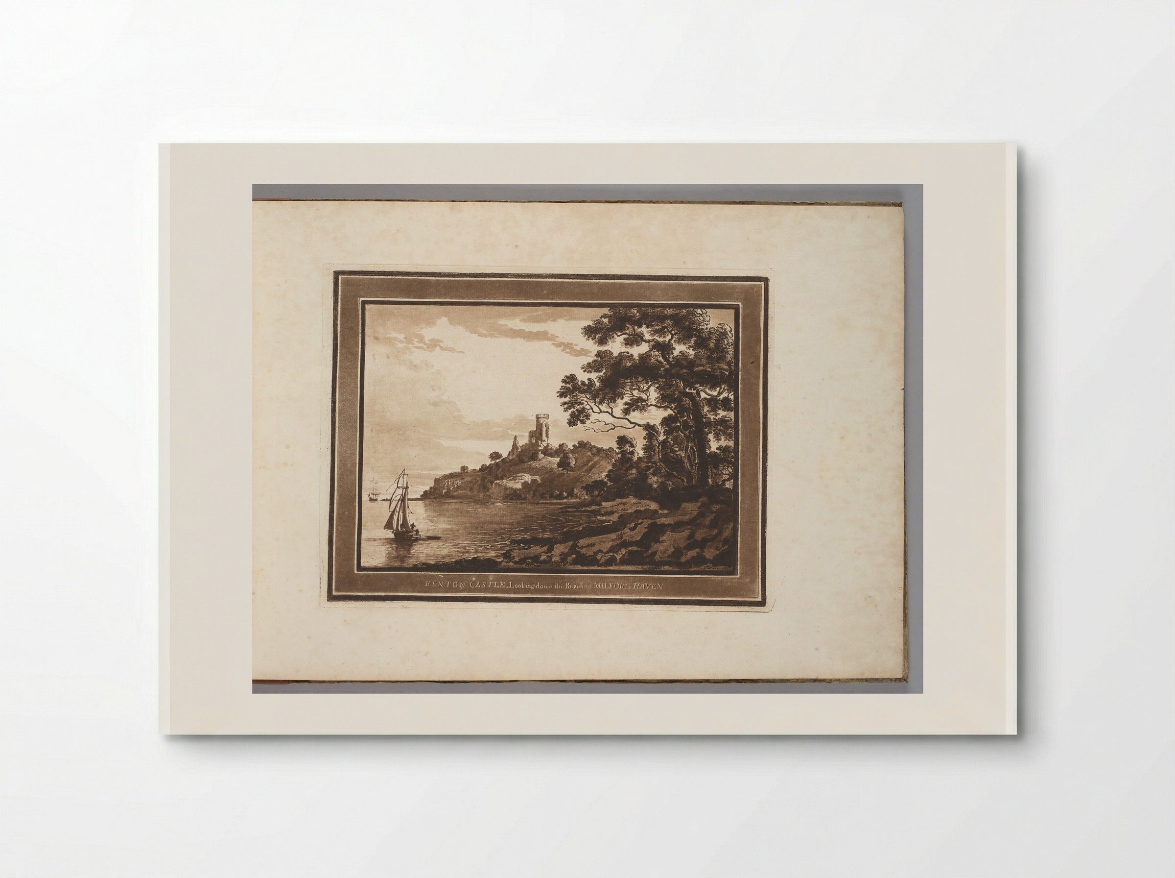 Benton Castle Looking Down the Reach to Milford Haven - Paul Sandby - Poster