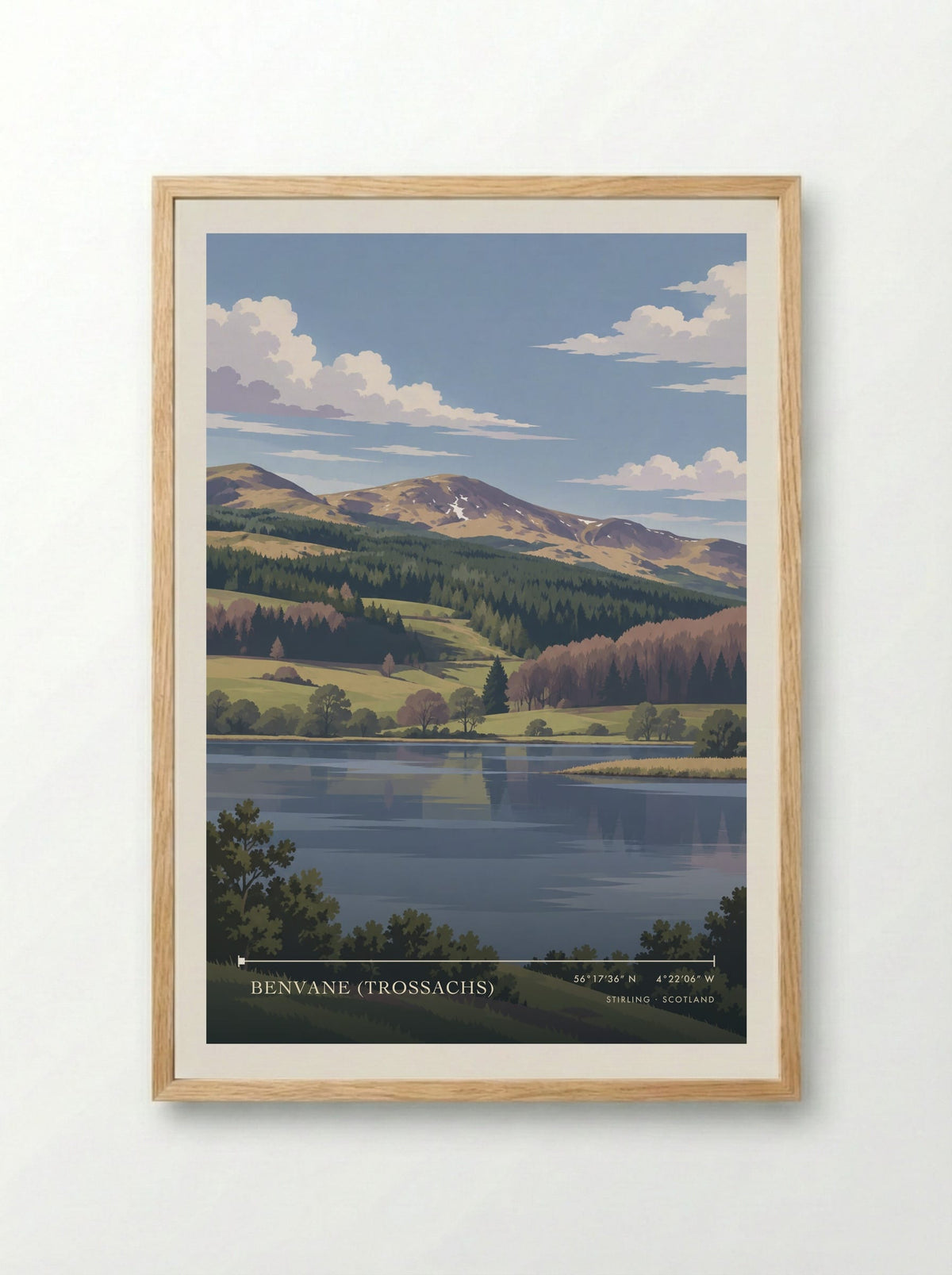 Benvane (Trossachs), Stirling | Travel Poster - Framed Print Wood
