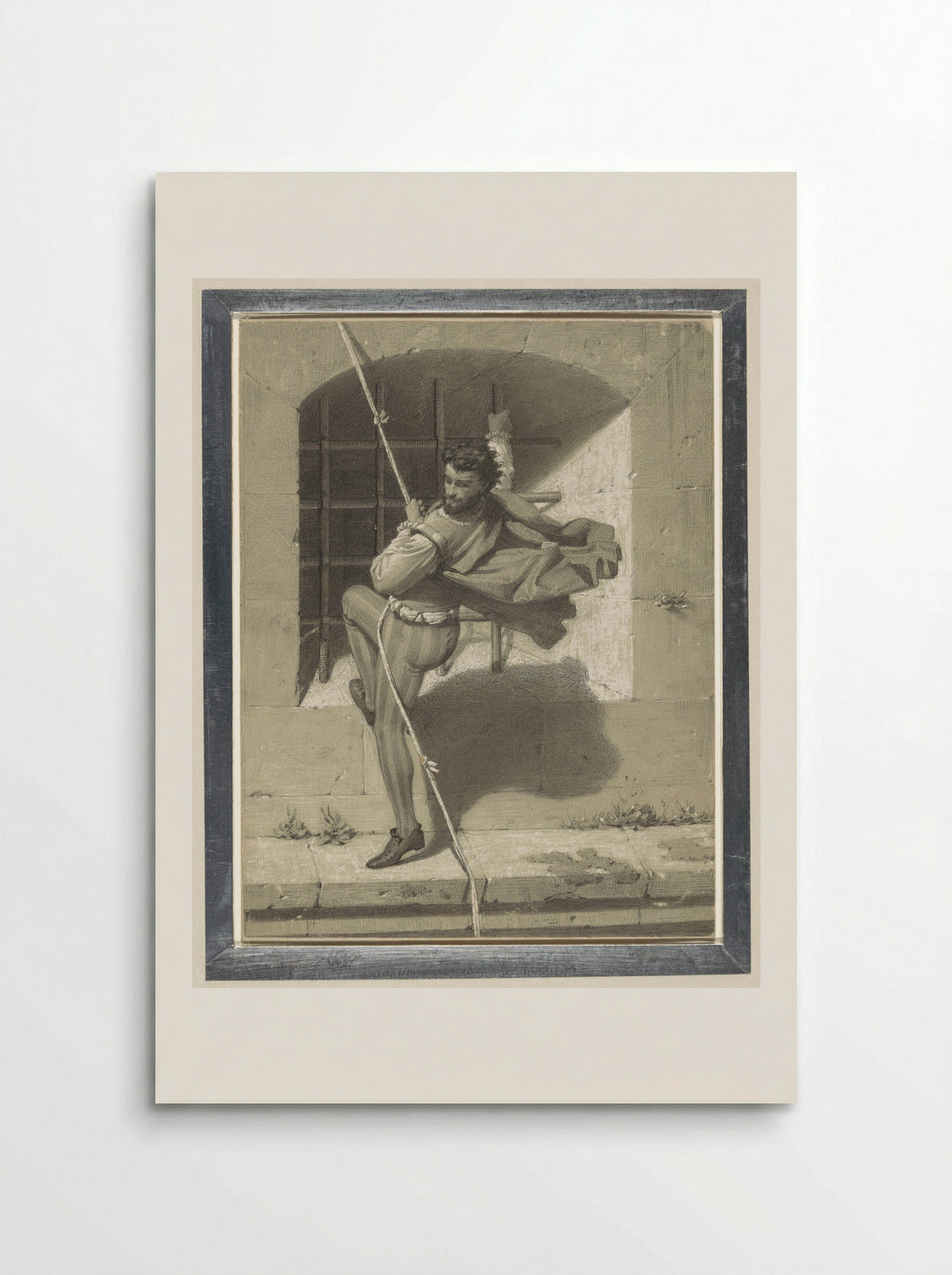 Benvenuto Cellini Escaping from Castel Sant'Angelo - Karl Theodor von Piloty - Poster