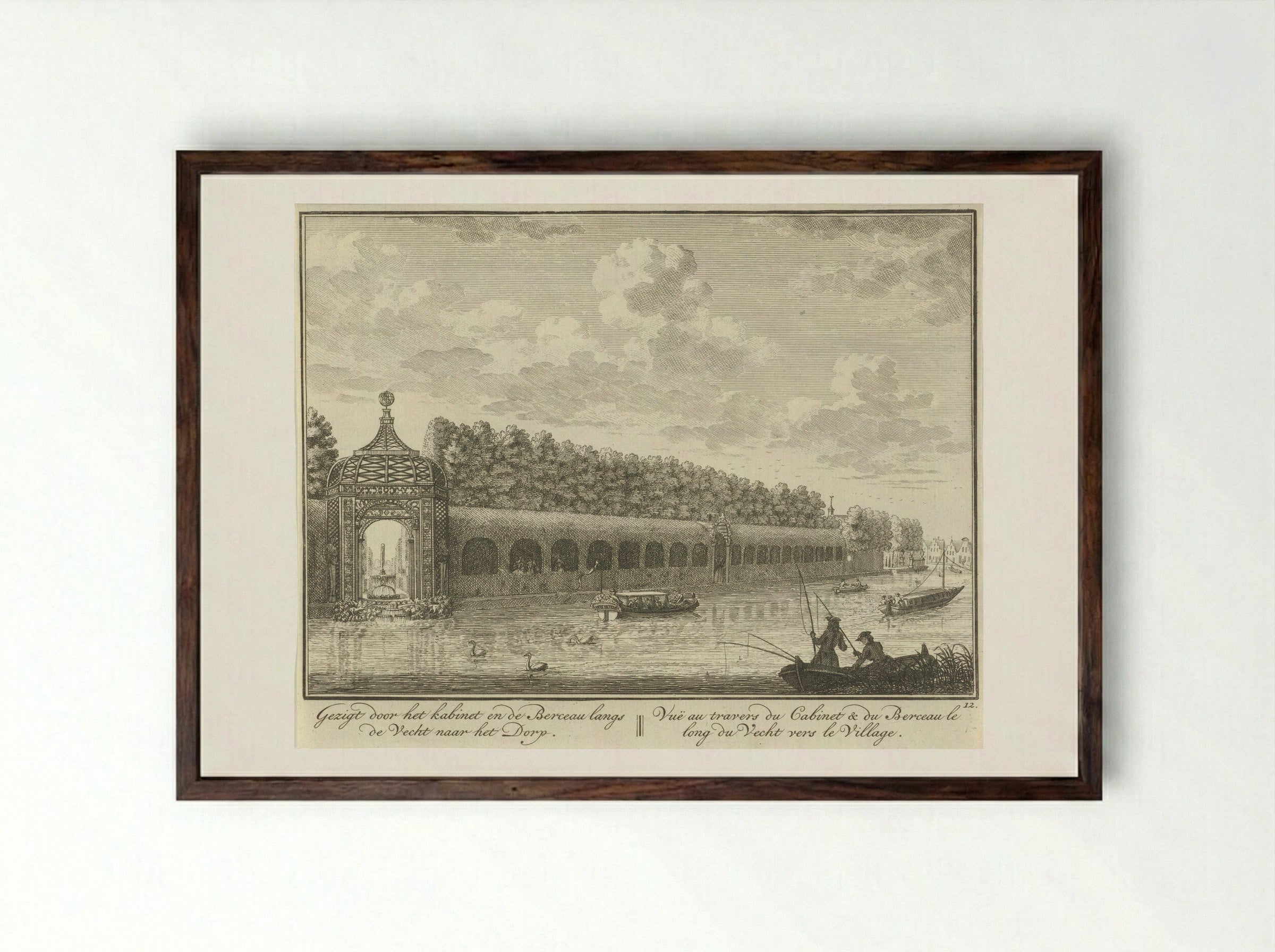 Berceau in de tuin van Huis ter Meer te Maarssen - Hendrik de Leth - Framed Print Dark Wood