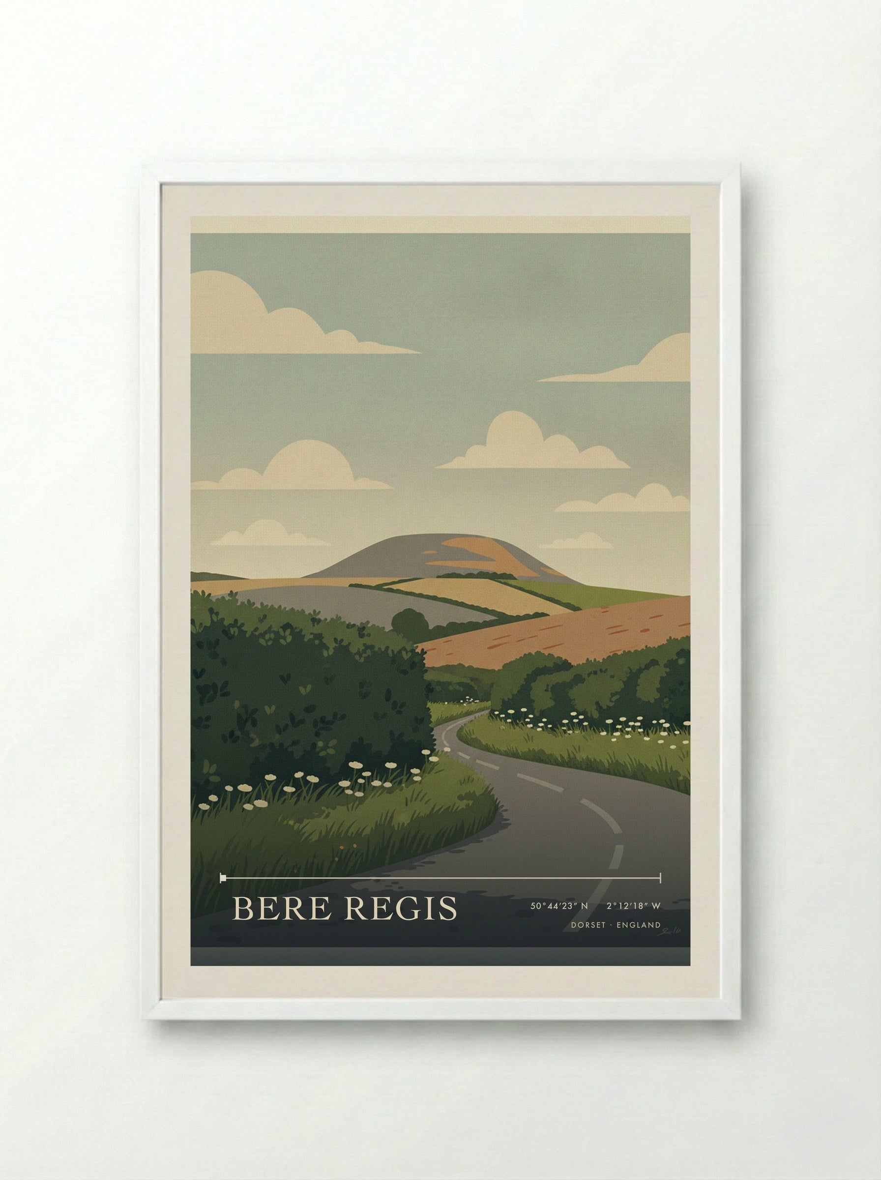 Bere Regis Dorset England Travel Poster - Framed Print White