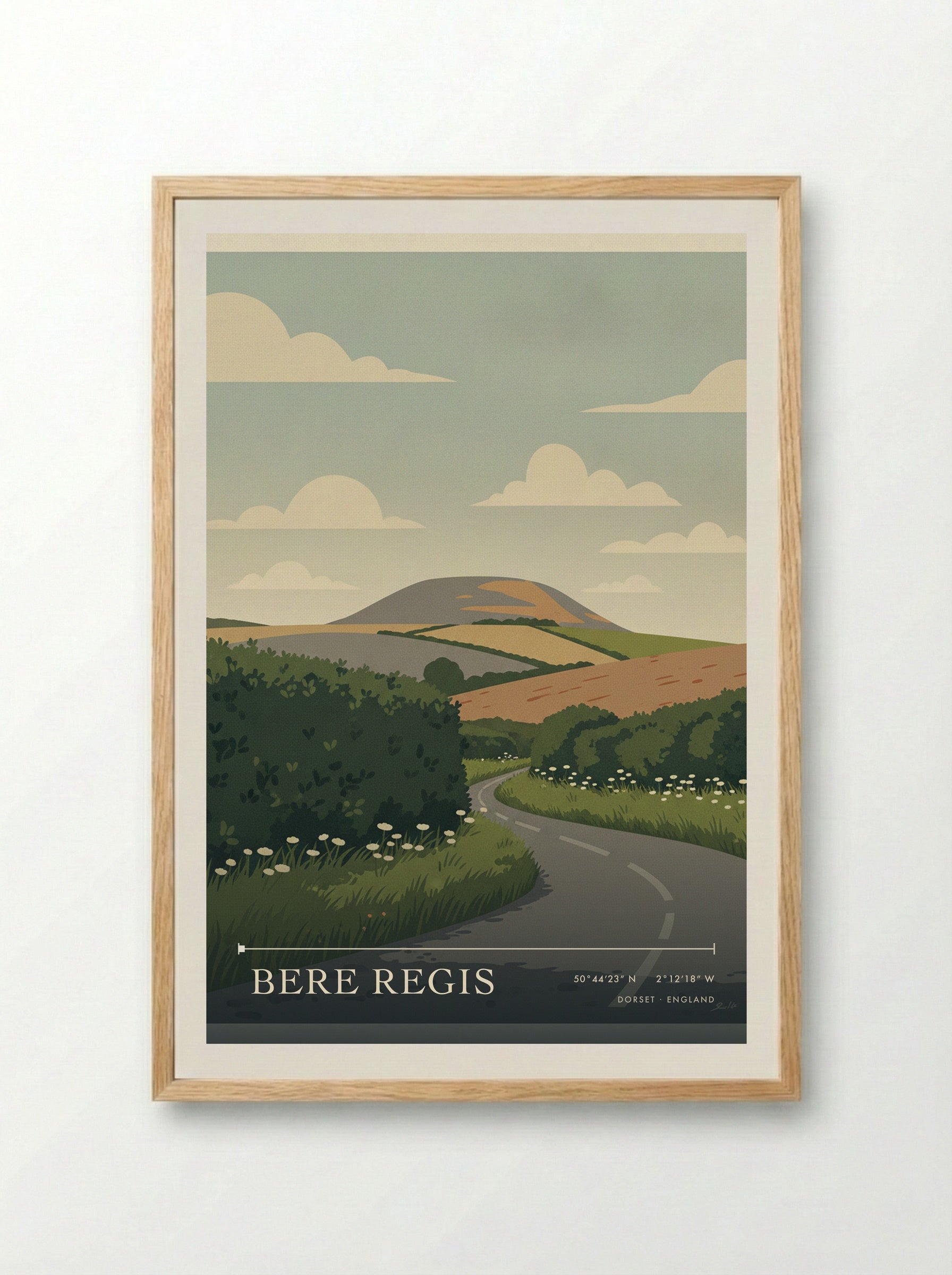 Bere Regis Dorset England Travel Poster - Framed Print Wood
