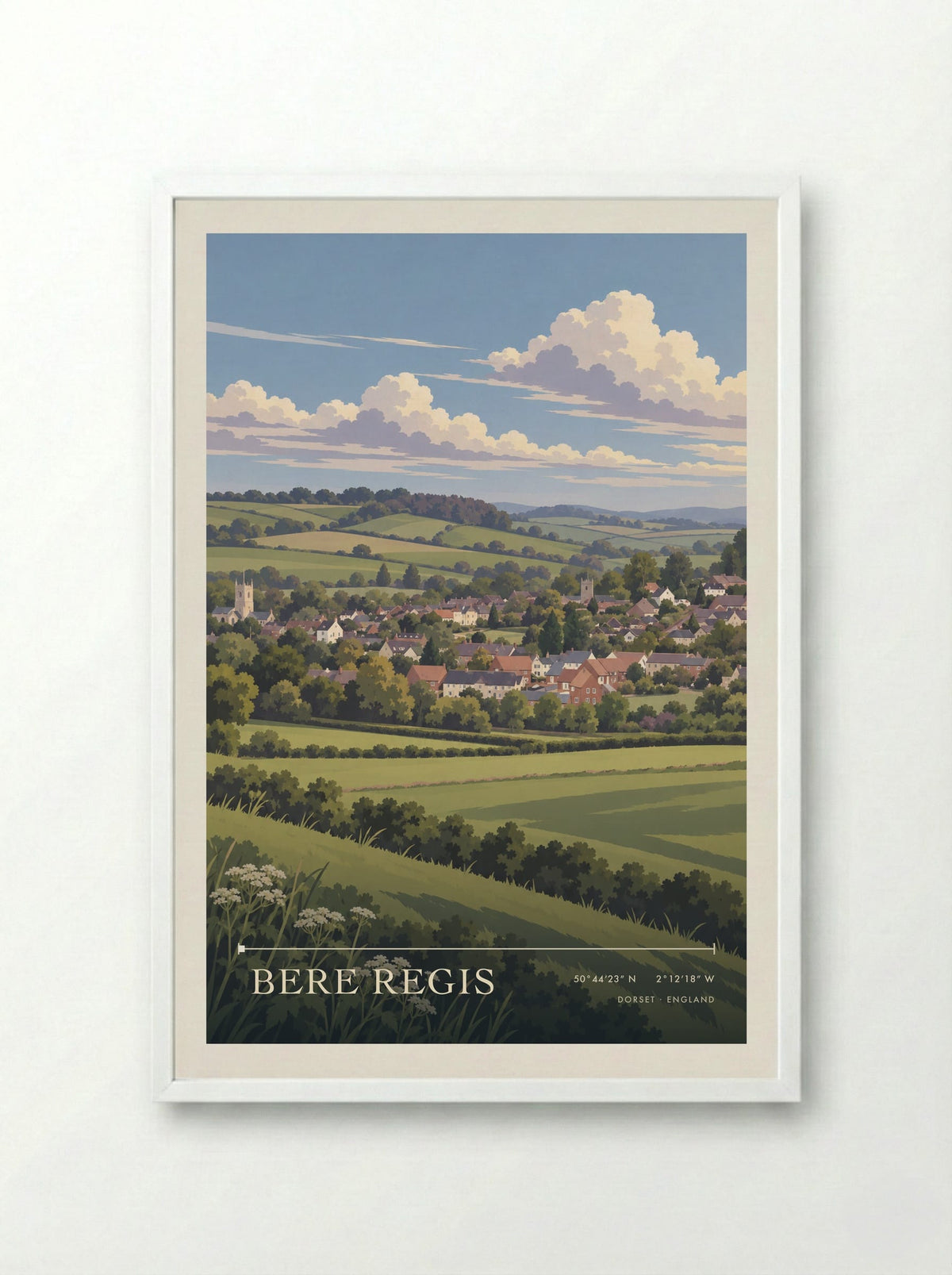 Bere Regis, Dorset | Travel Poster - Framed Print White