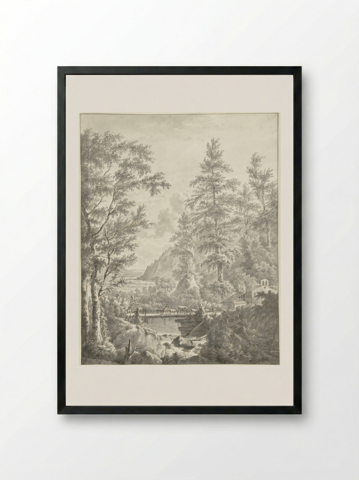 Bergachtig landschap in Spanje - Cornelis Apostool - Framed Print Black