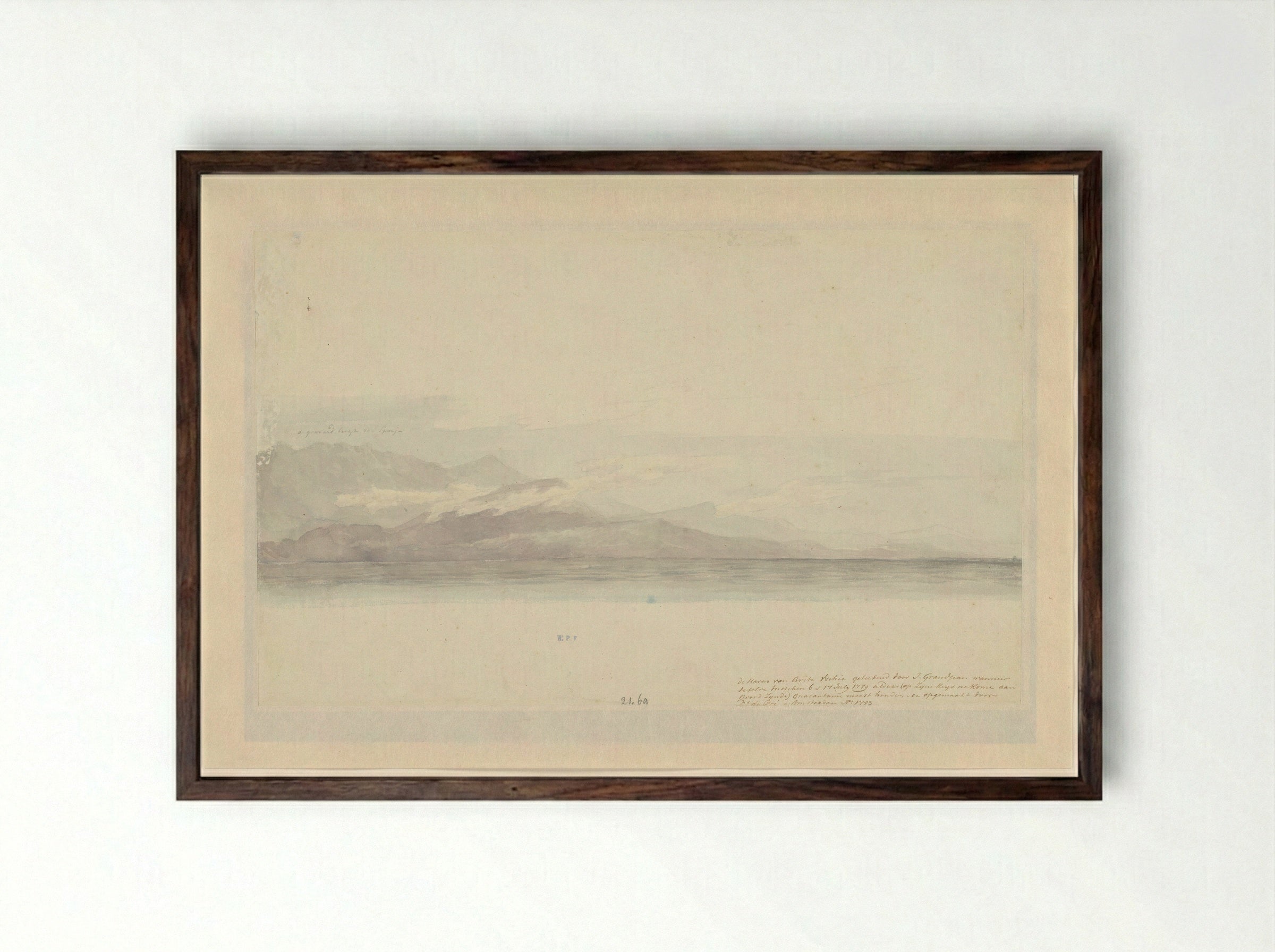 Bergen langs de Spaanse kust - Jean Grandjean - Framed Print Dark Wood