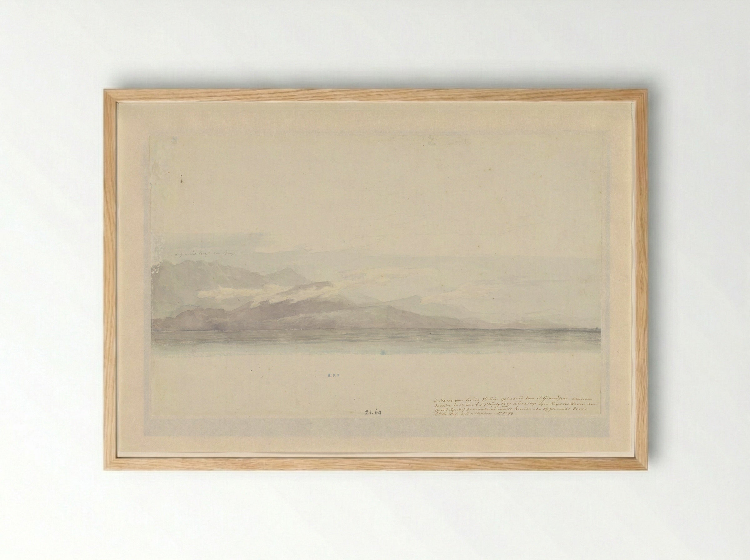 Bergen langs de Spaanse kust - Jean Grandjean - Framed Print Wood