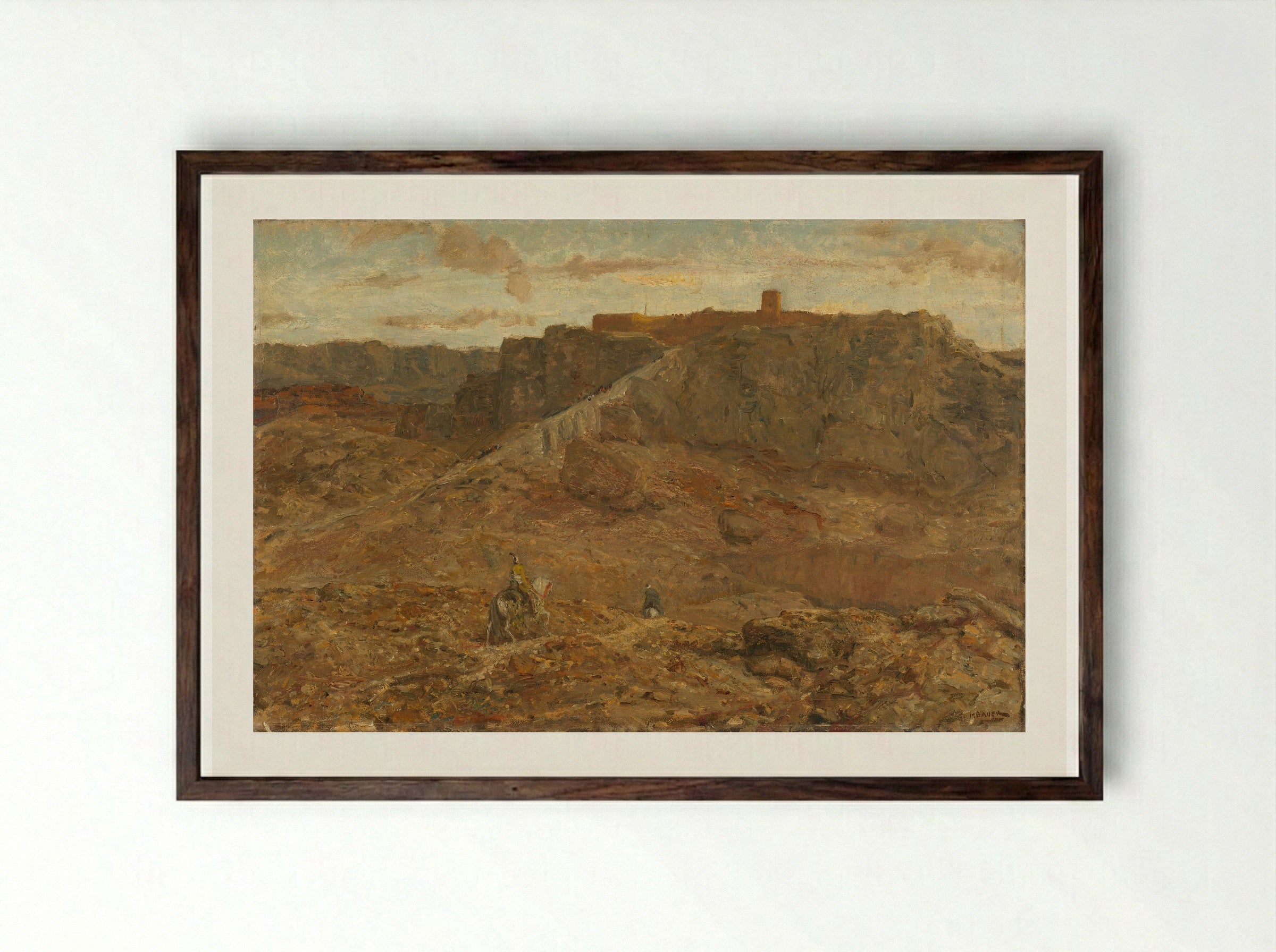 Berglandschap in Egypte - Marius Bauer - Framed Print Dark Wood