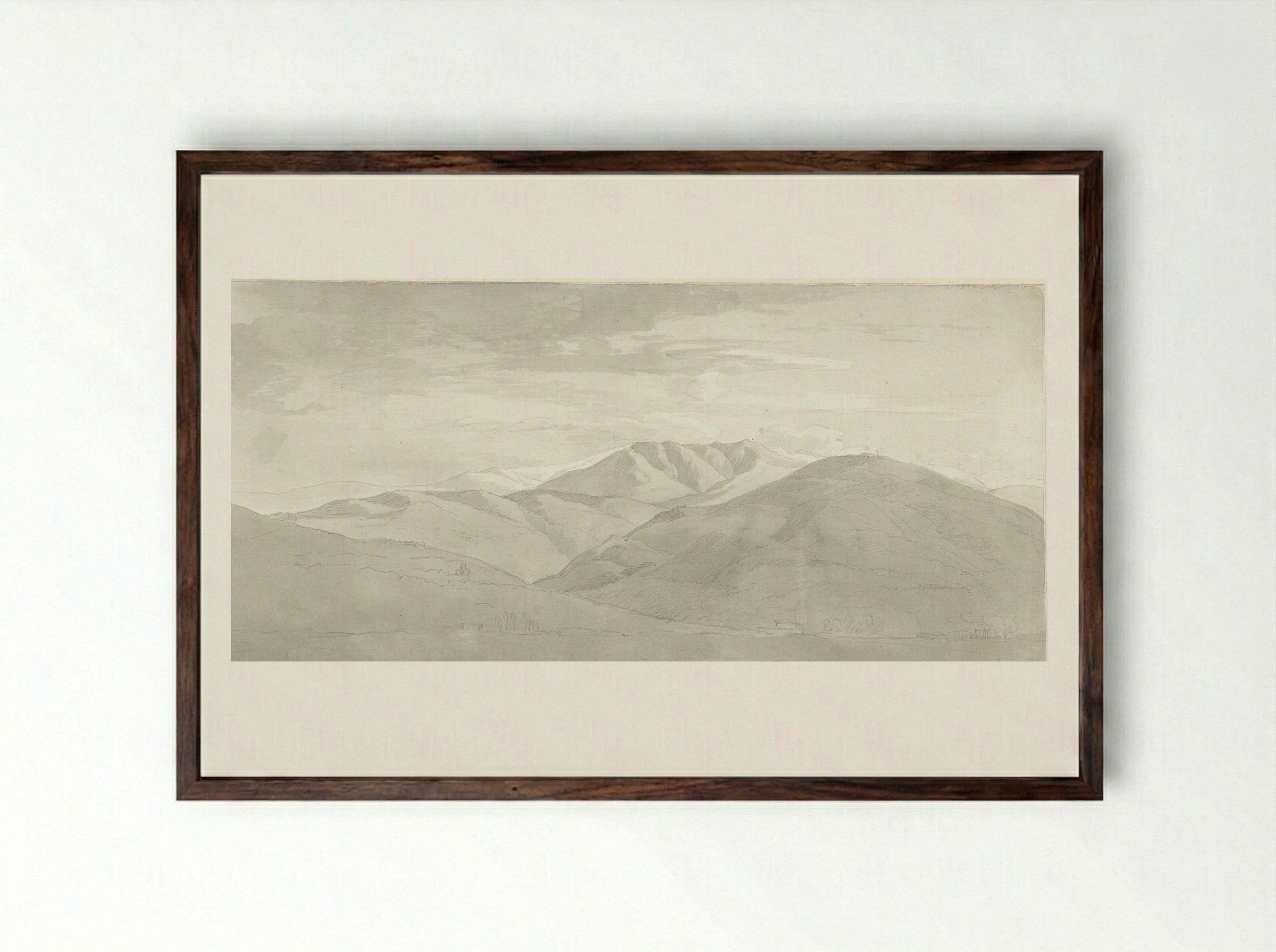 Berglandschap in Italië - Hendrik Voogd - Framed Print Dark Wood