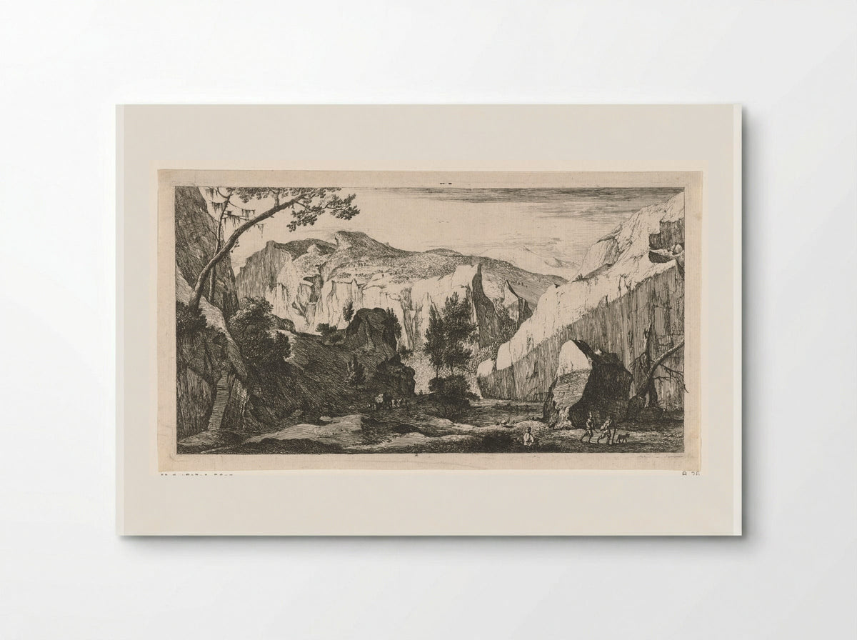 Berglandschap met rotsen - Roelant Roghman - Poster