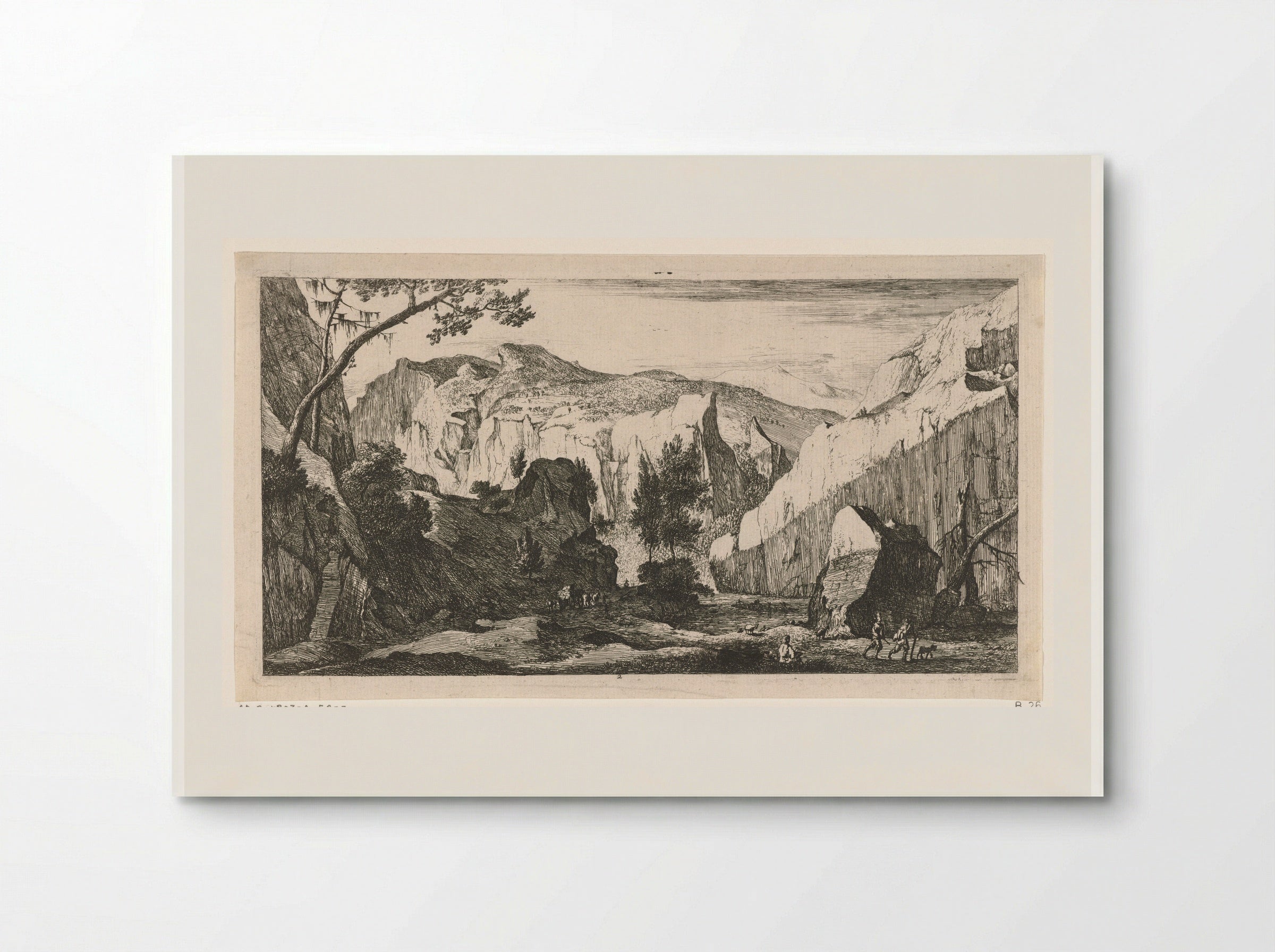Berglandschap met rotsen - Roelant Roghman - Poster
