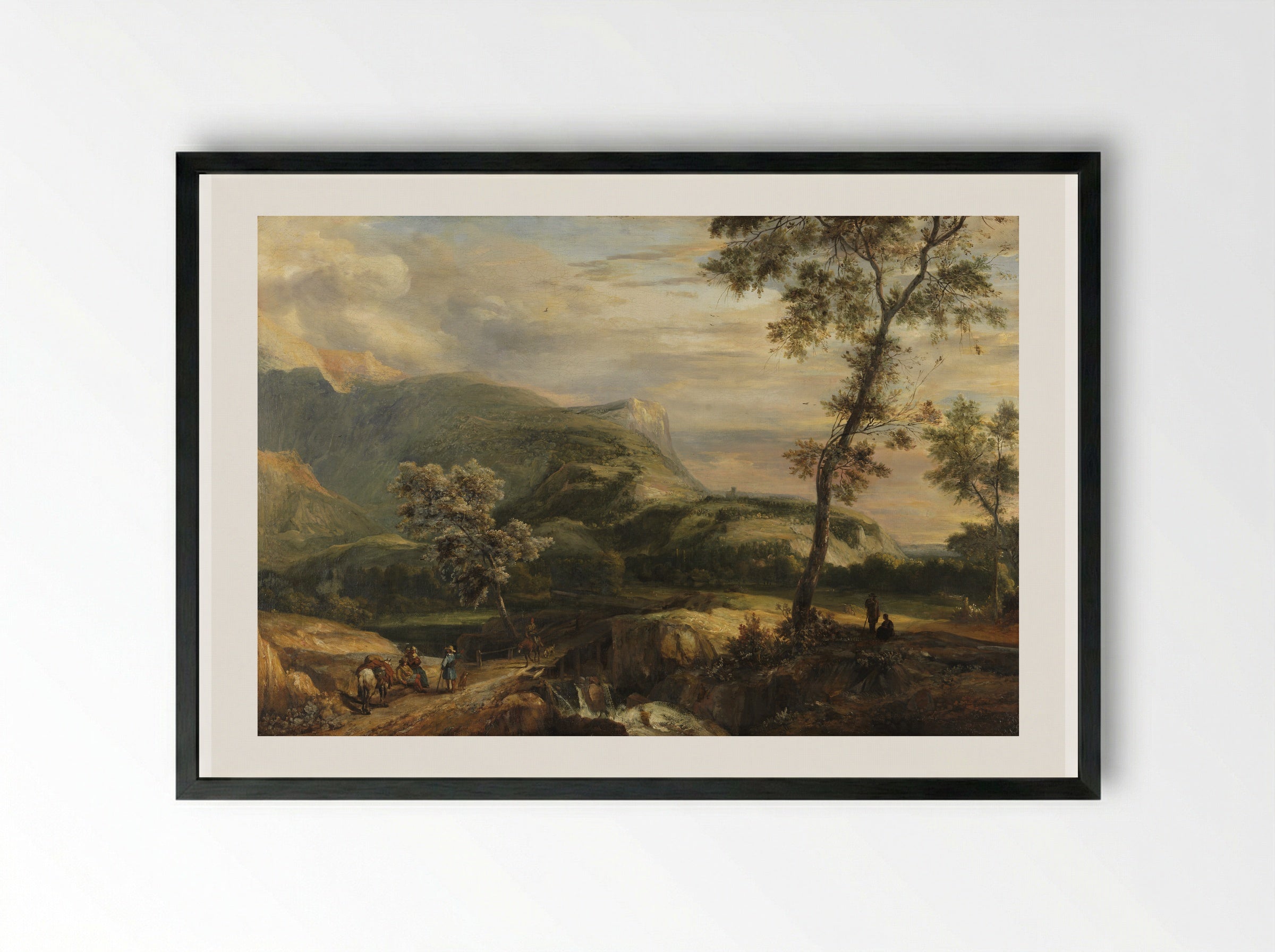 Berglandschap - Roelant Roghman - Framed Print Black