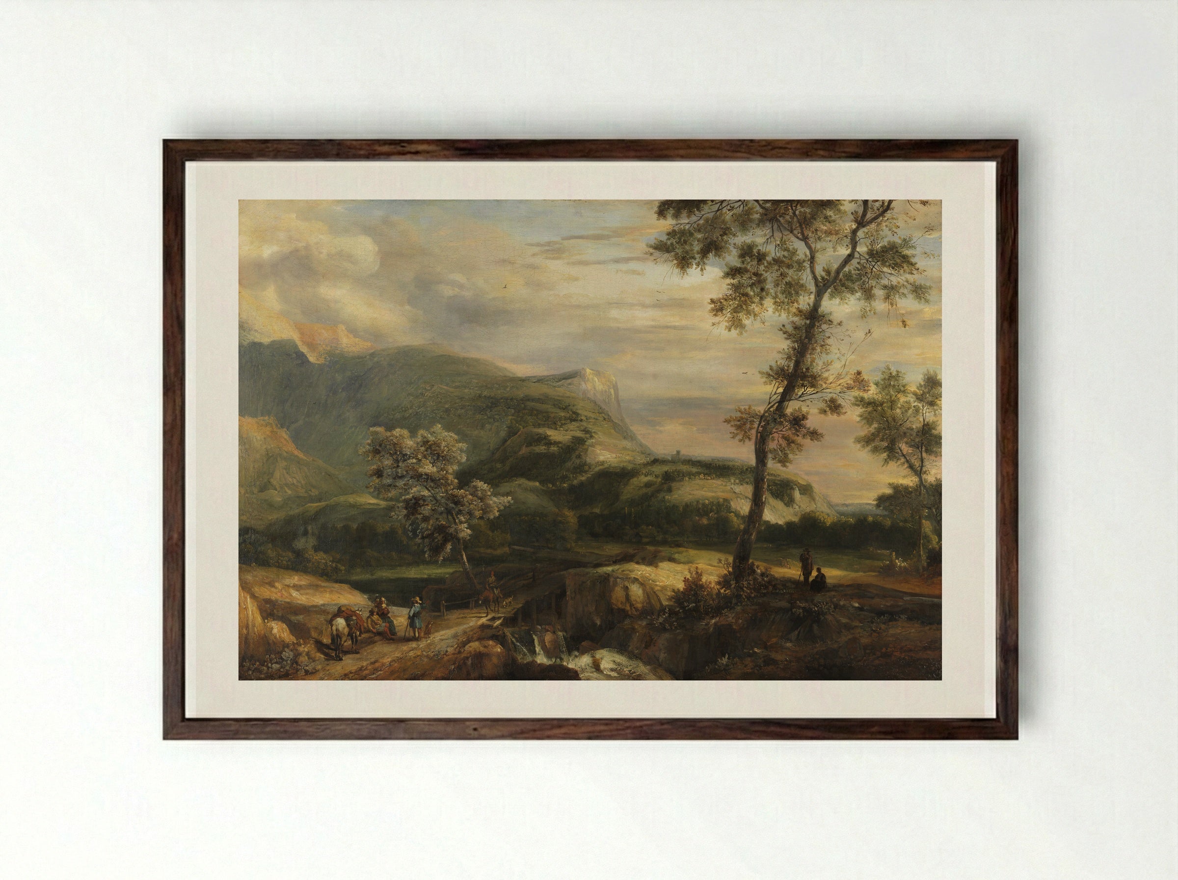 Berglandschap - Roelant Roghman - Framed Print Dark Wood