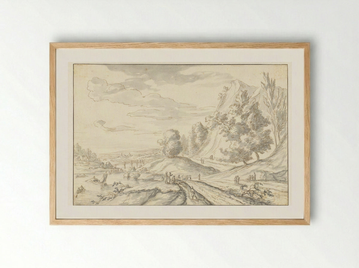 Berglandschap - Louis Chalon - Framed Print Wood