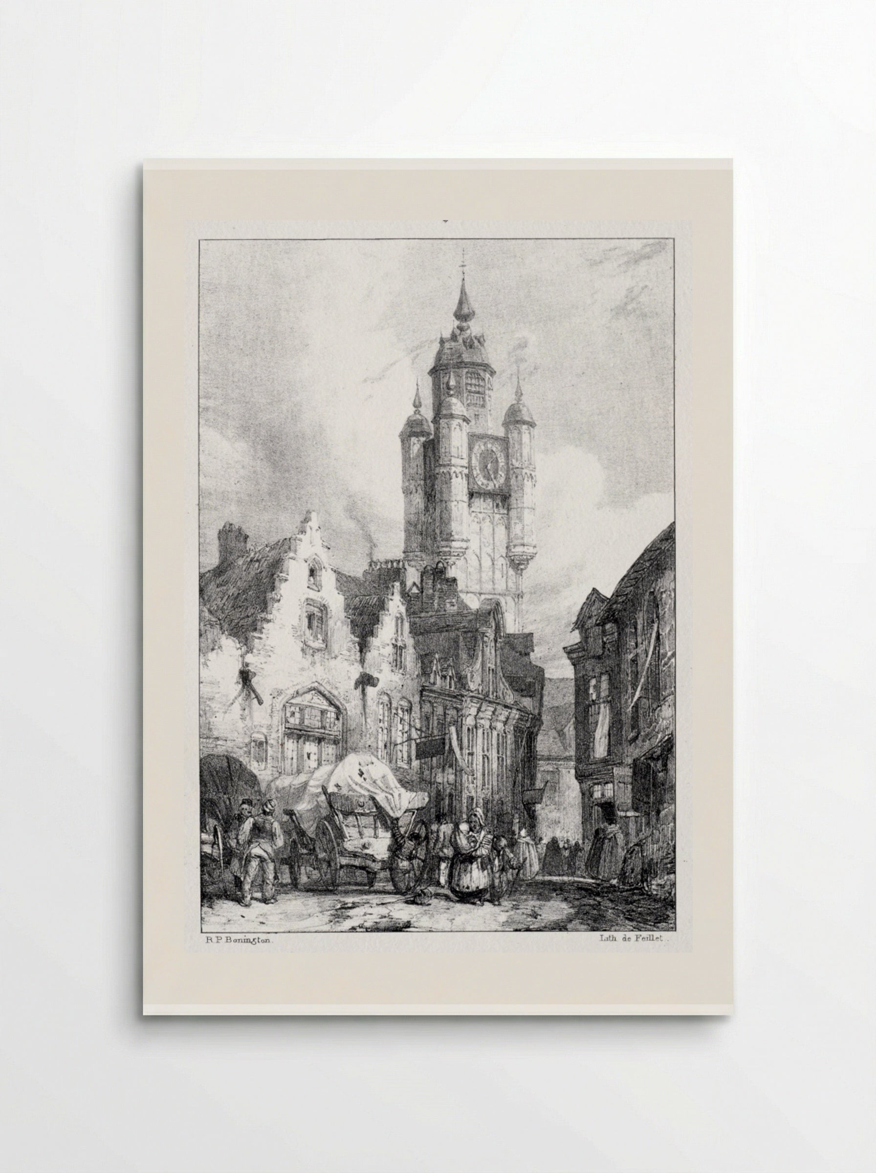Bergues: La Tour du marché - Richard Parkes Bonington - Poster